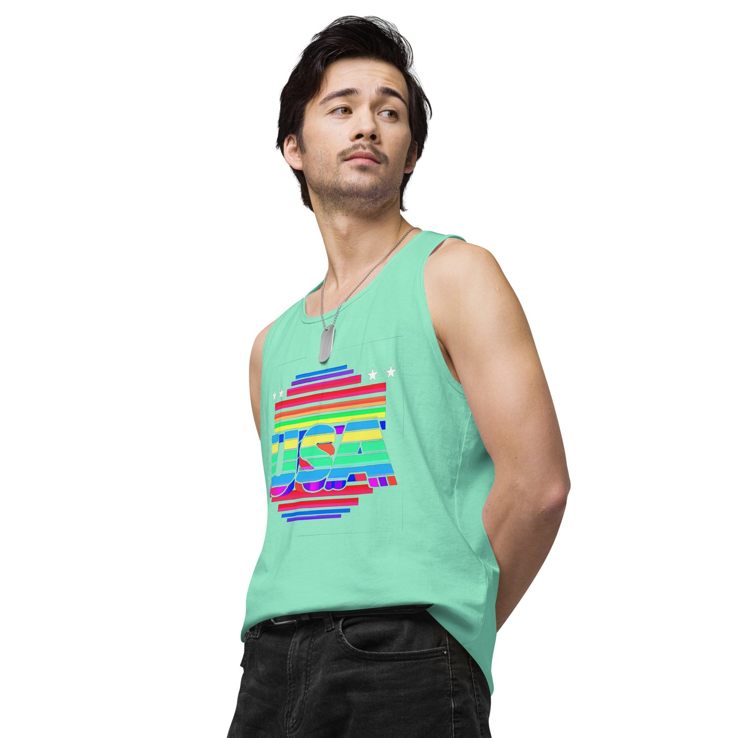 Retro Arcade Style USA - Men’s premium tank top