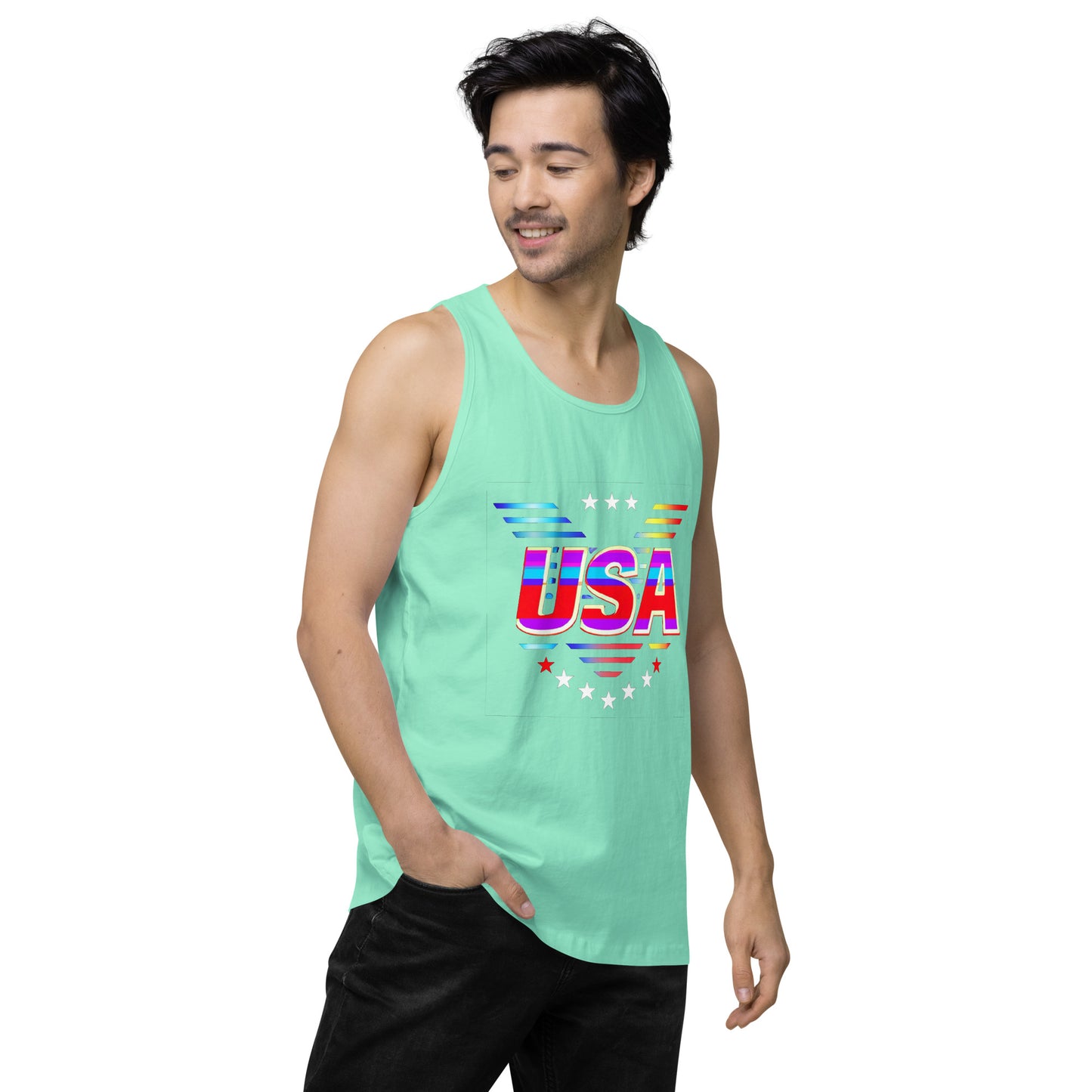 Retro USA Veteran Stars - Men’s premium tank top
