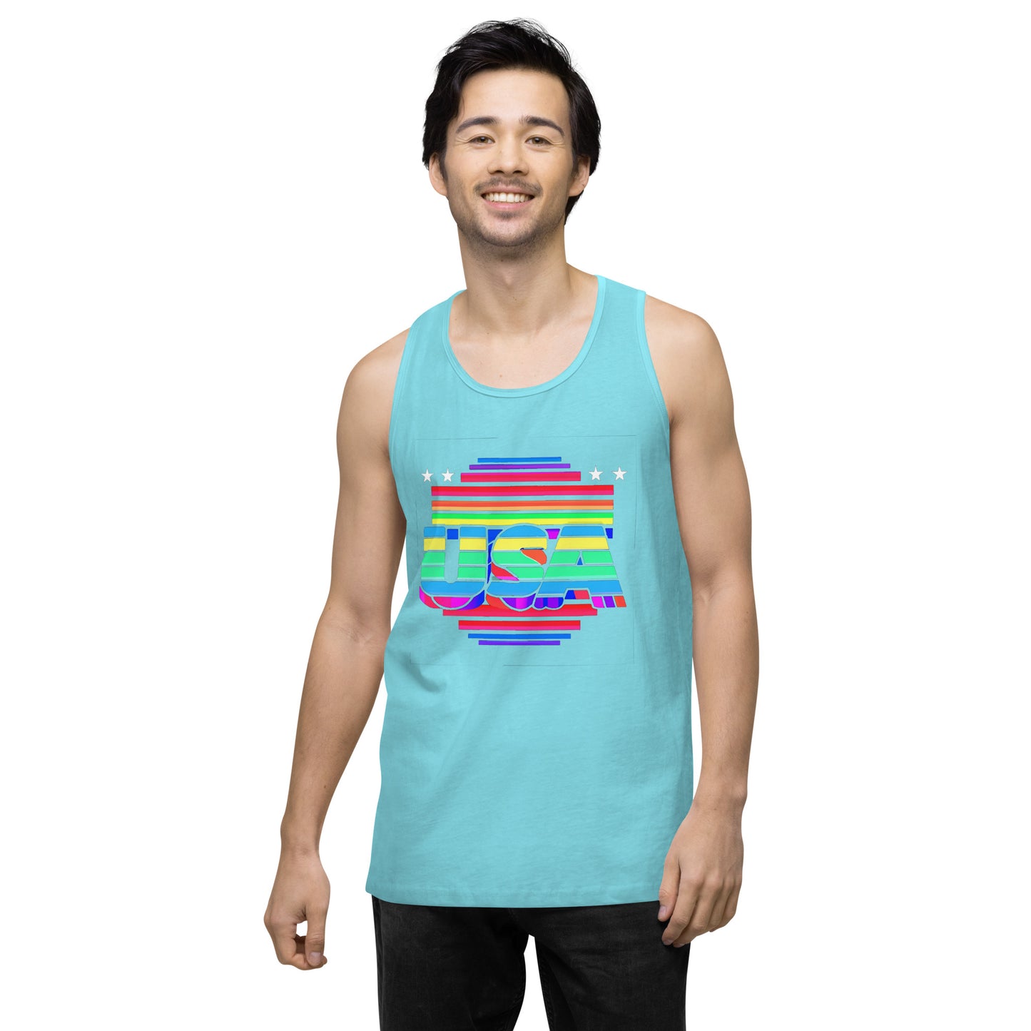 Retro Arcade Style USA - Men’s premium tank top