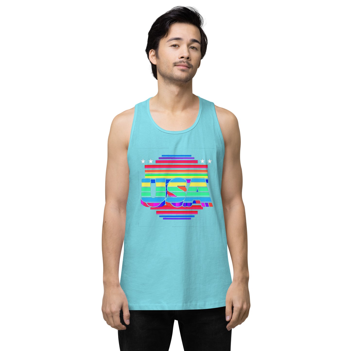 Retro Arcade Style USA - Men’s premium tank top
