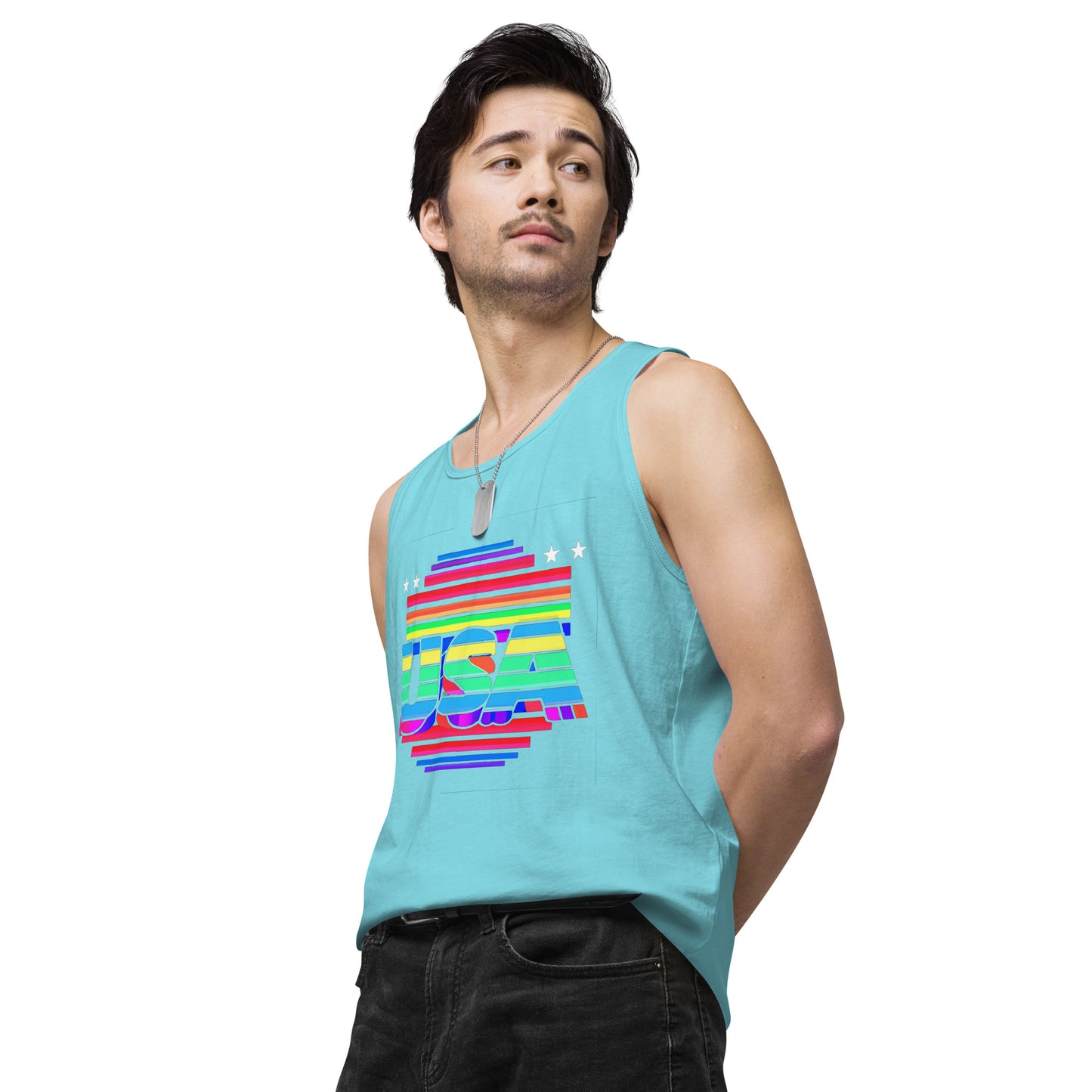 Retro Arcade Style USA - Men’s premium tank top