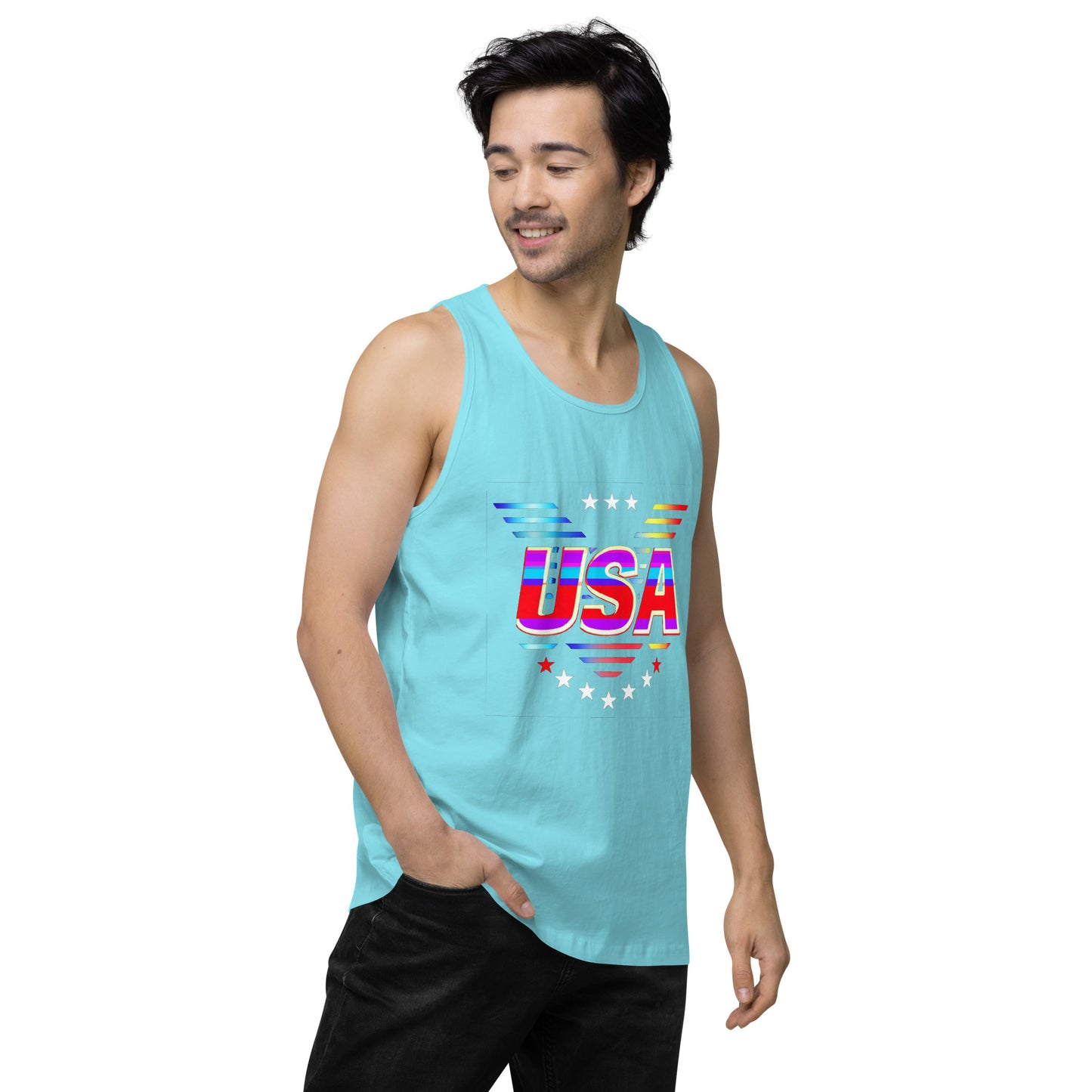 Retro USA Veteran Stars - Men’s premium tank top