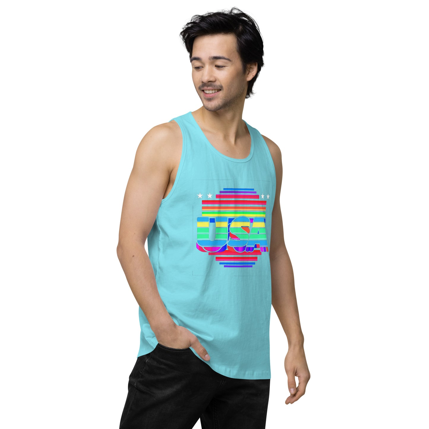 Retro Arcade Style USA - Men’s premium tank top