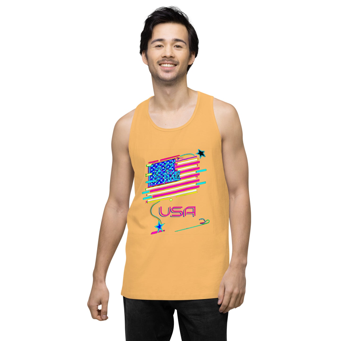 Retro USA Flag - Men’s premium tank top