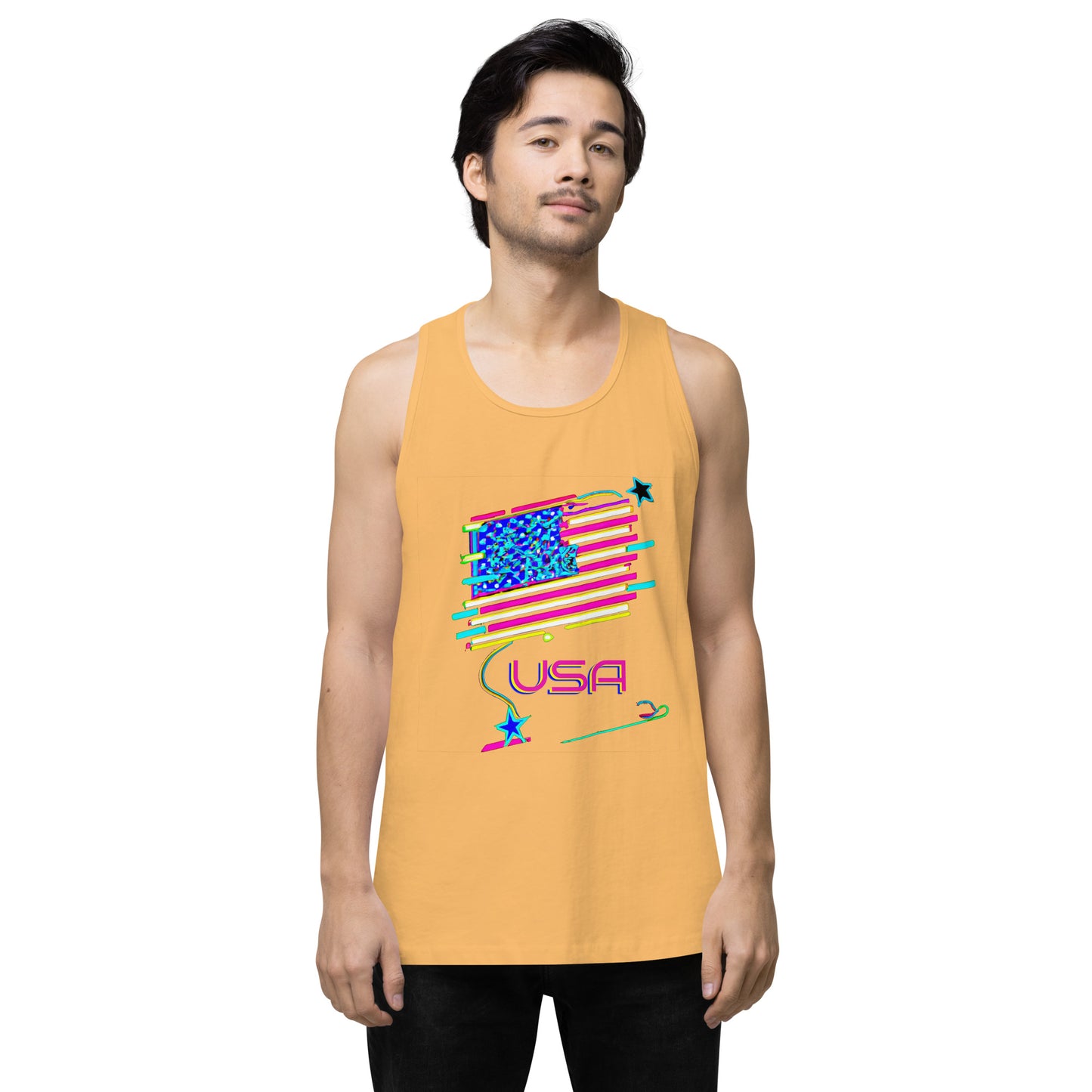 Retro USA Flag - Men’s premium tank top