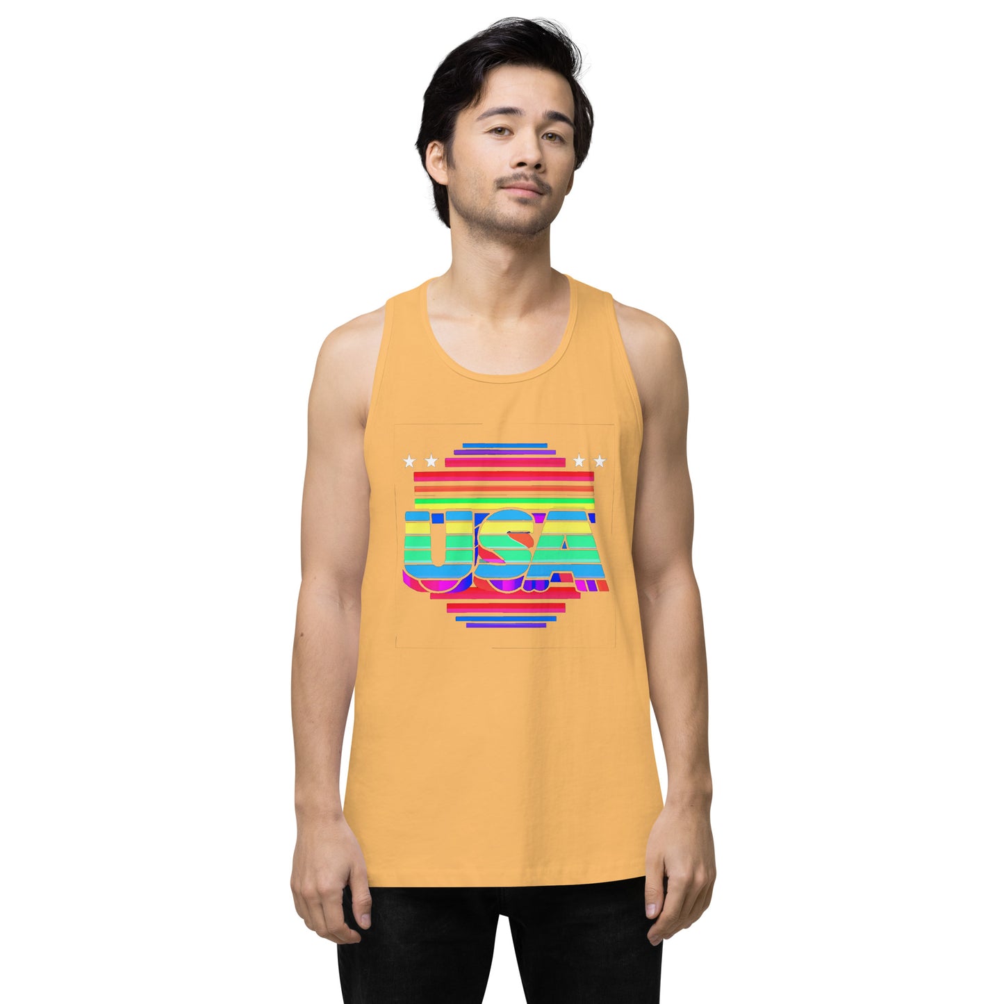 Retro Arcade Style USA - Men’s premium tank top