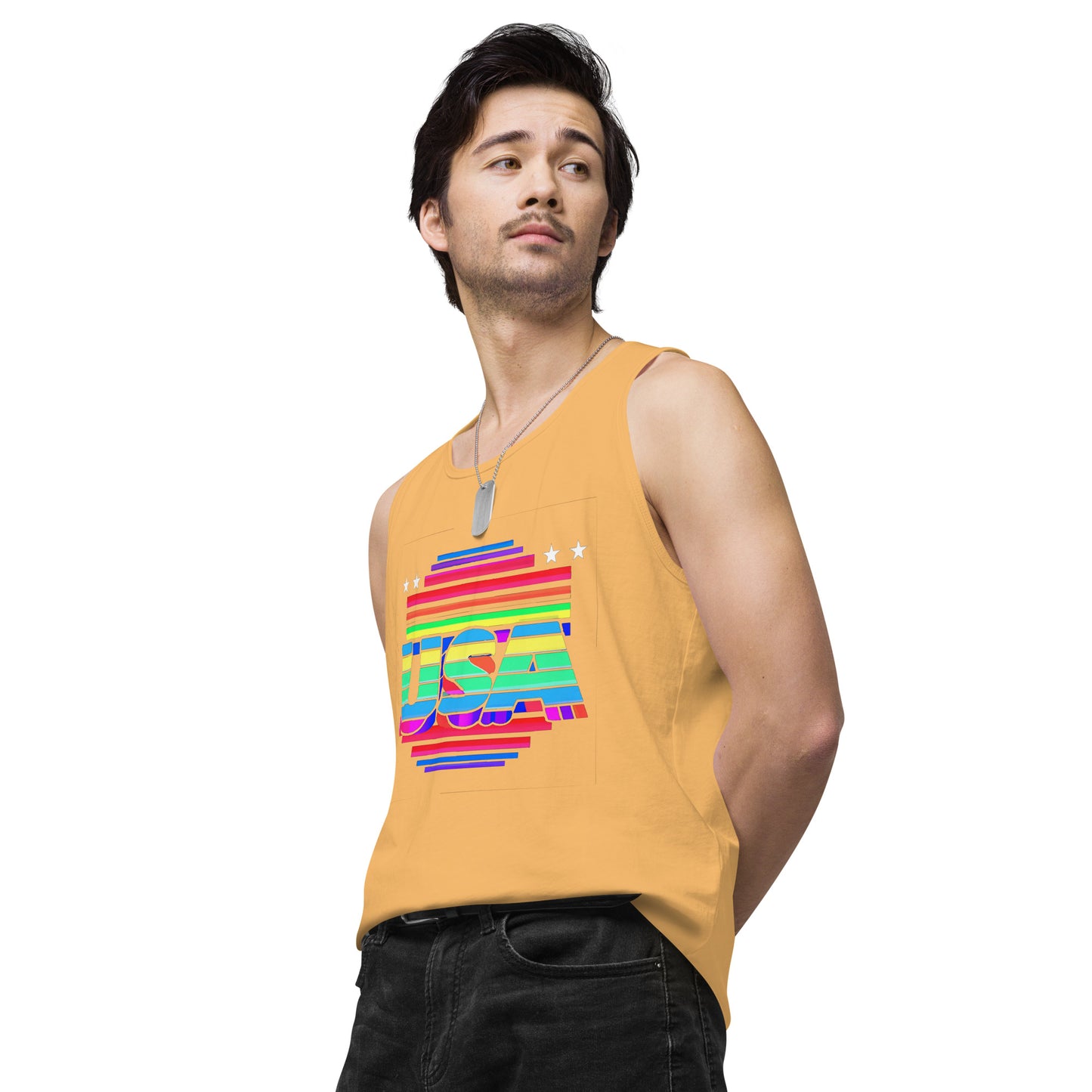 Retro Arcade Style USA - Men’s premium tank top