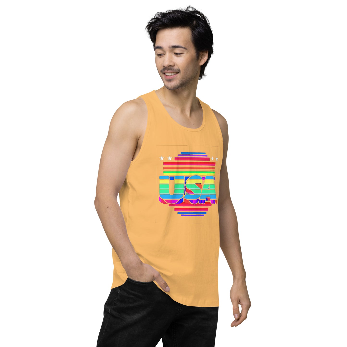 Retro Arcade Style USA - Men’s premium tank top