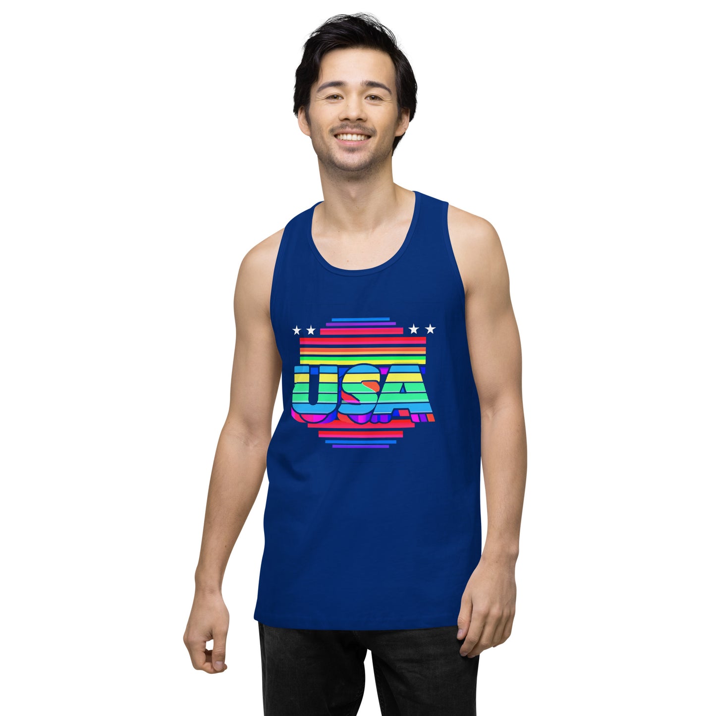 Retro Arcade Style USA - Men’s premium tank top