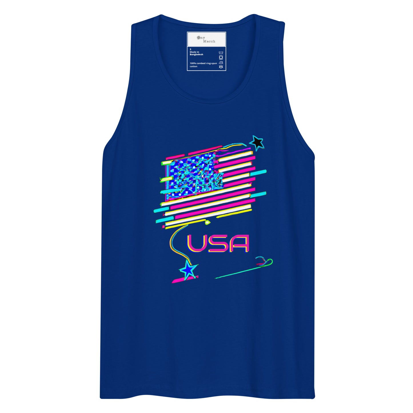 Retro USA Flag - Men’s premium tank top