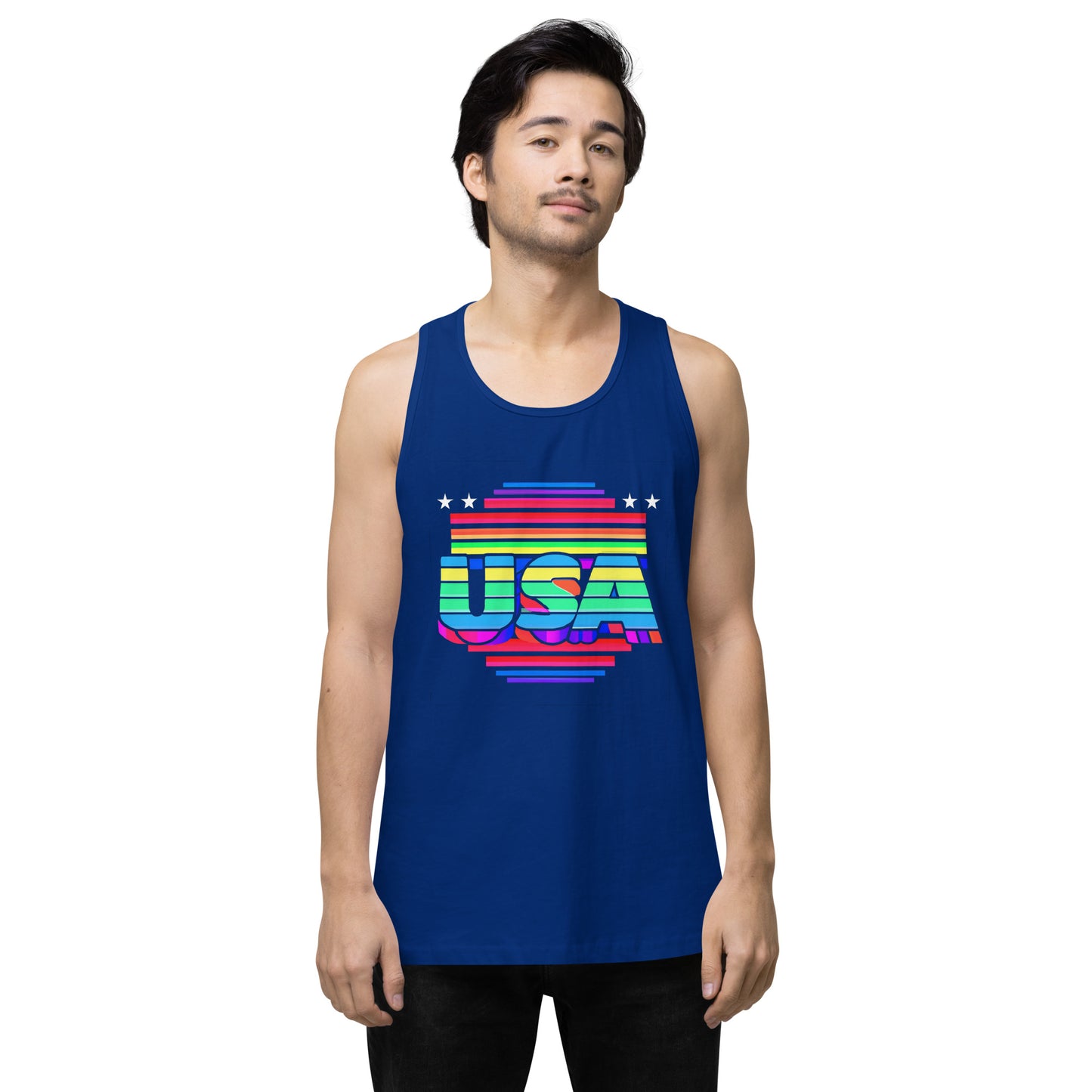 Retro Arcade Style USA - Men’s premium tank top
