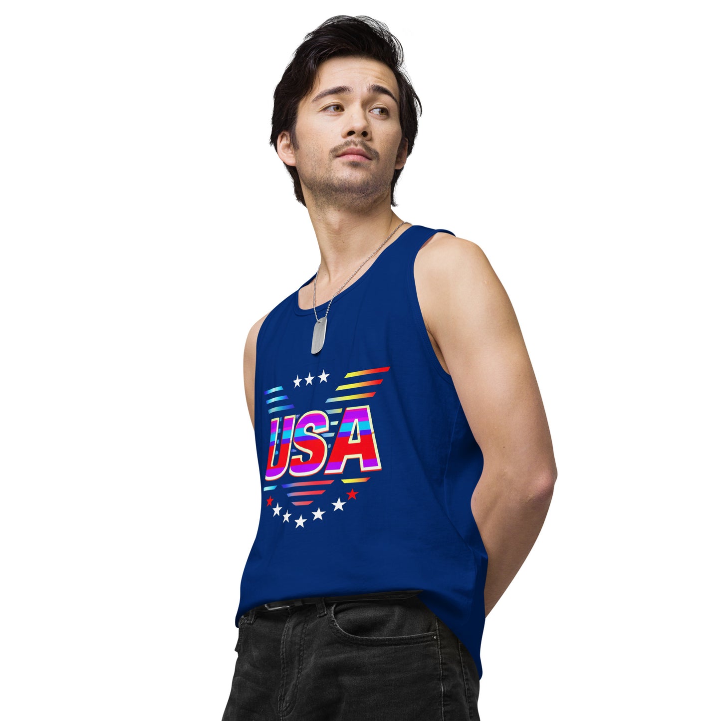 Retro USA Veteran Stars - Men’s premium tank top