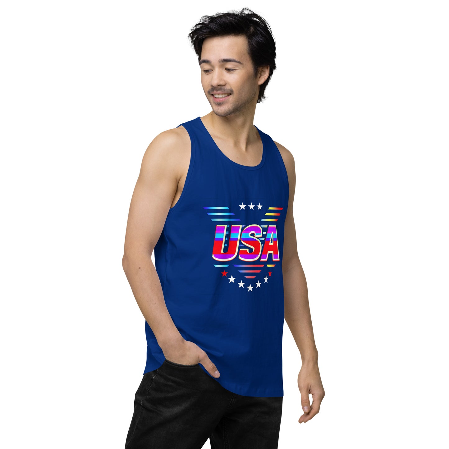 Retro USA Veteran Stars - Men’s premium tank top
