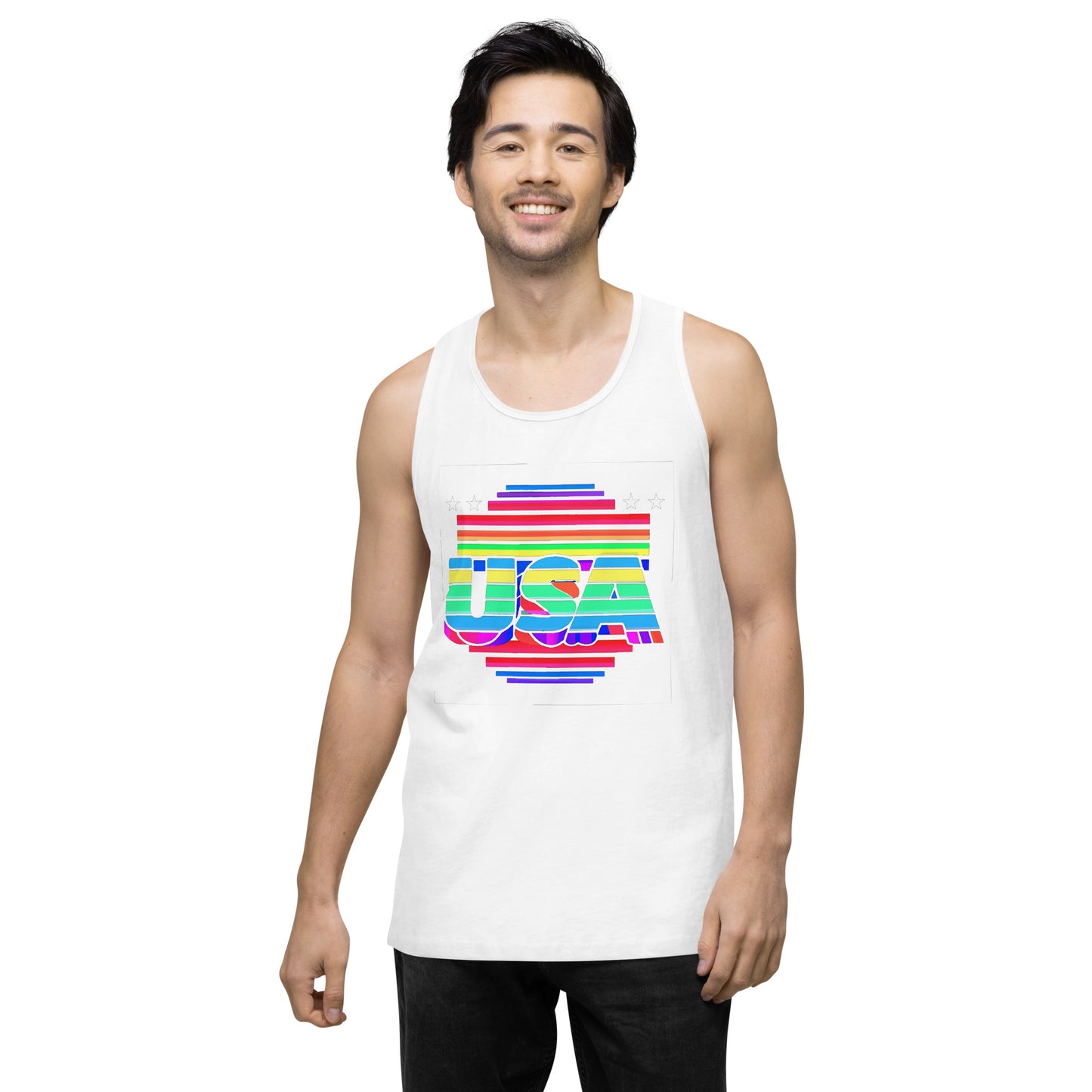 Retro Arcade Style USA - Men’s premium tank top