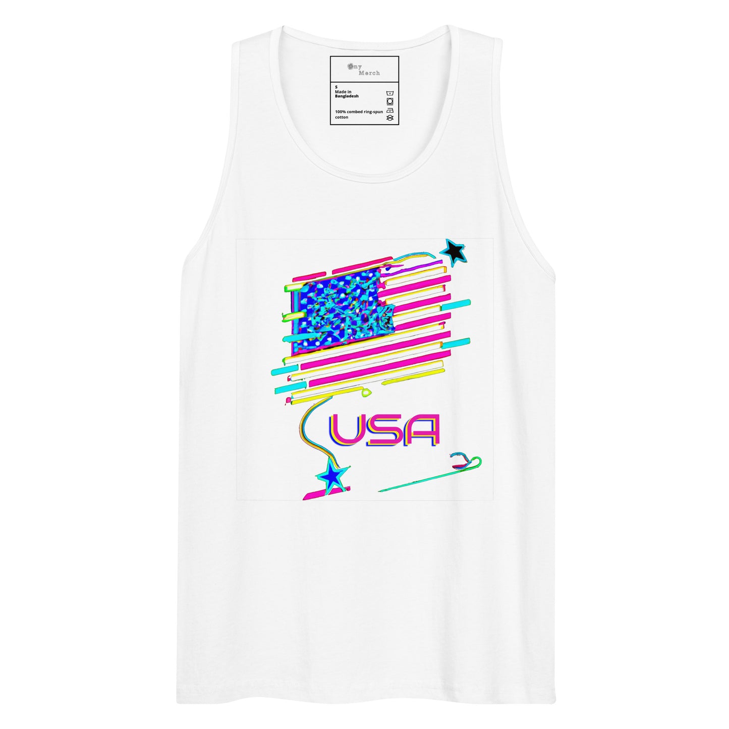 Retro USA Flag - Men’s premium tank top