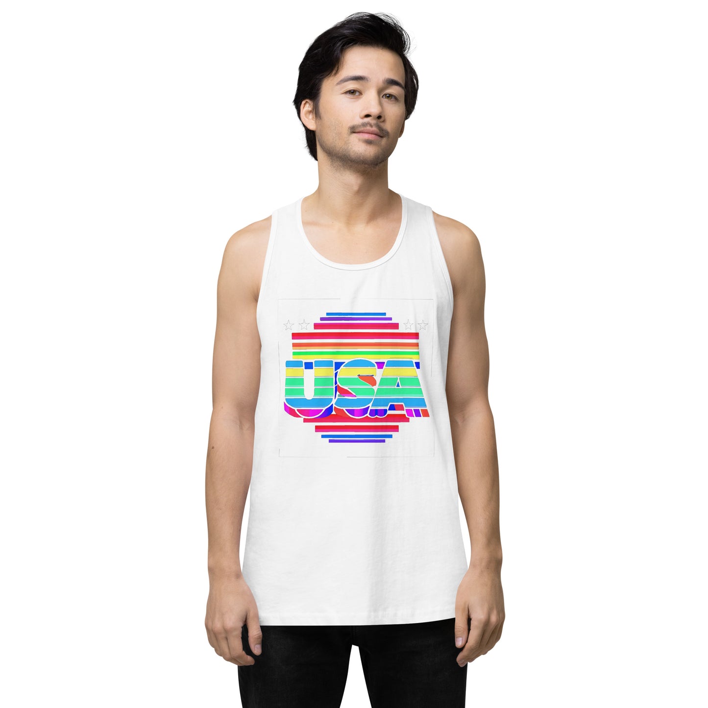 Retro Arcade Style USA - Men’s premium tank top