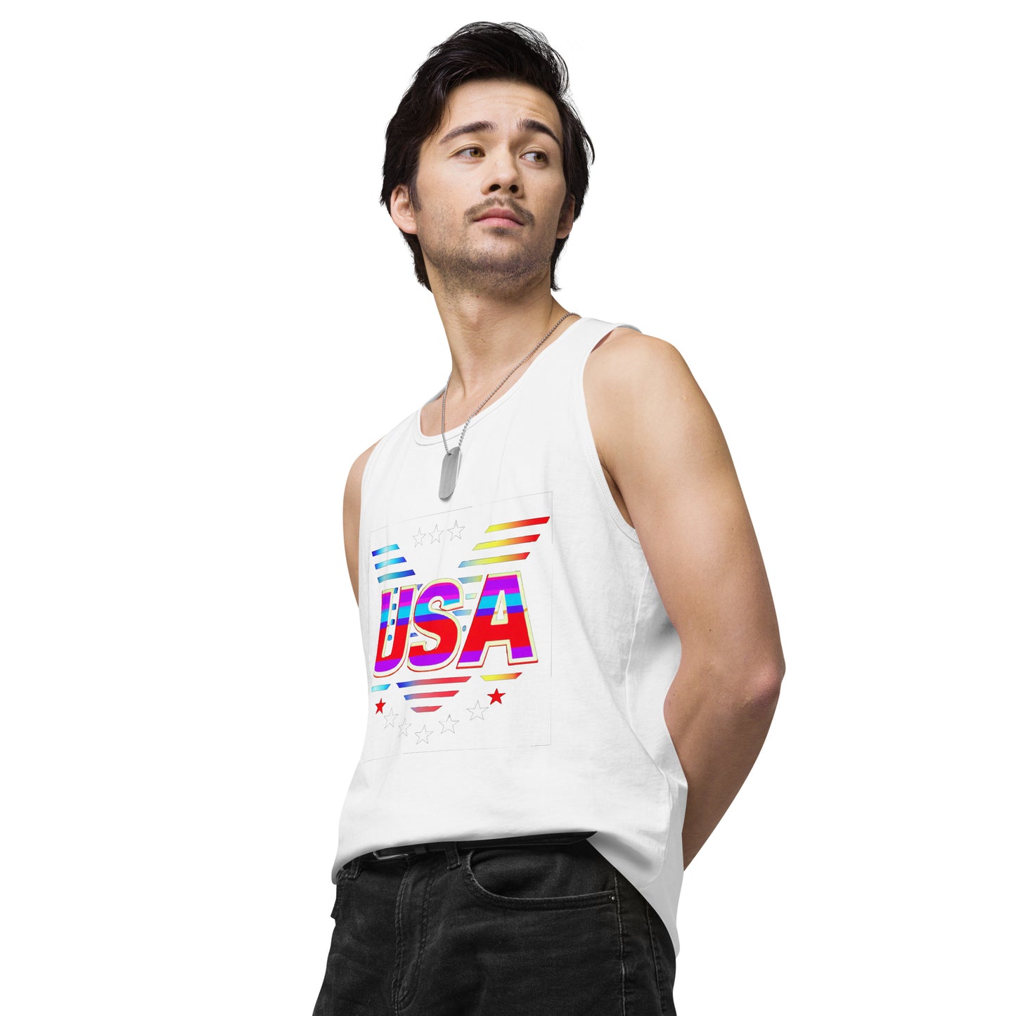 Retro USA Veteran Stars - Men’s premium tank top