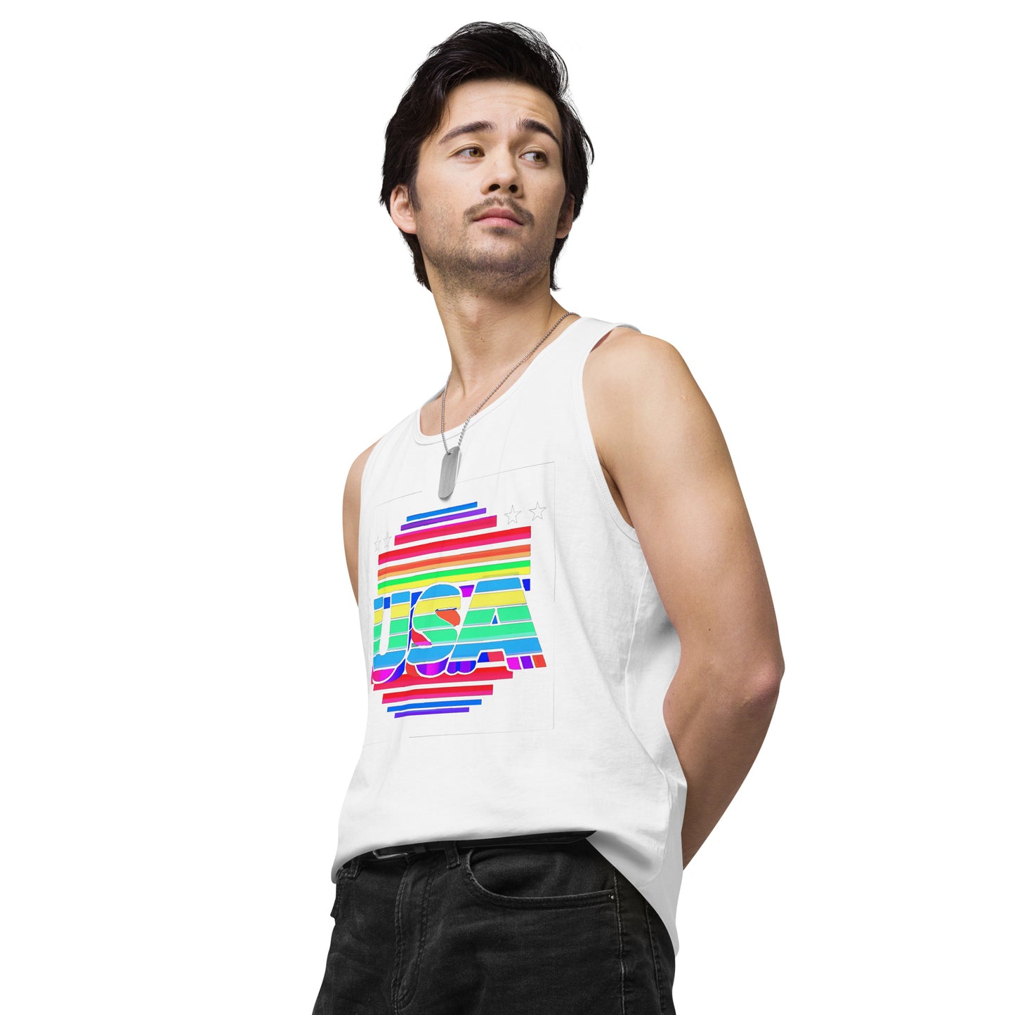 Retro Arcade Style USA - Men’s premium tank top