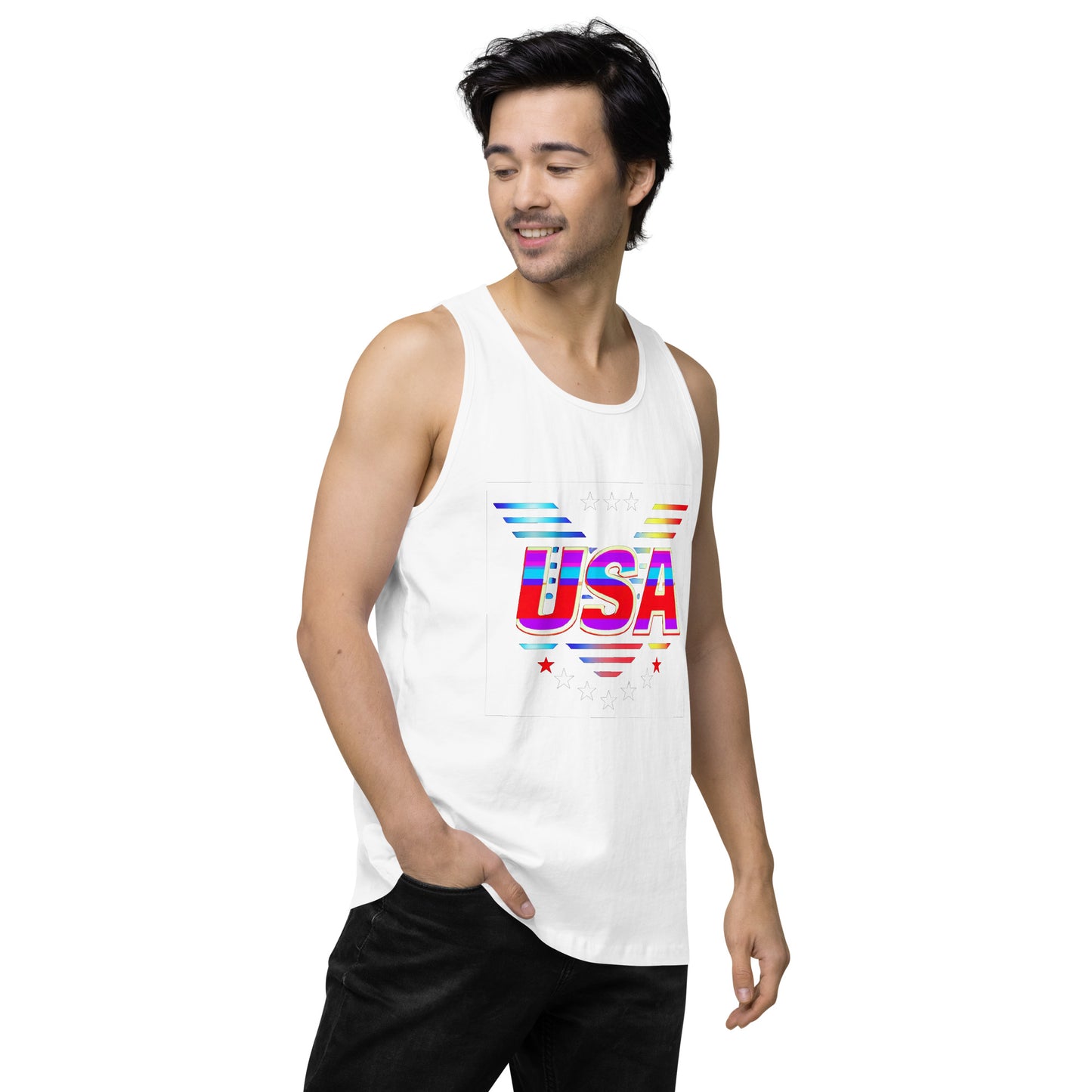 Retro USA Veteran Stars - Men’s premium tank top