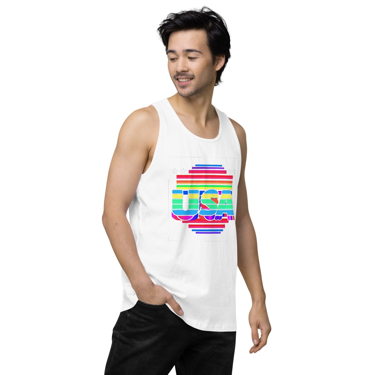 Retro Arcade Style USA - Men’s premium tank top