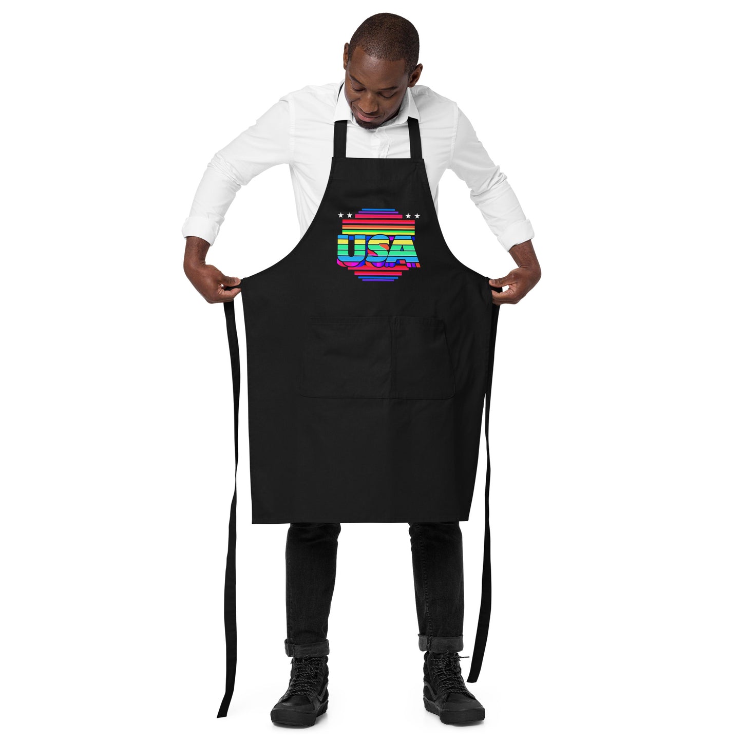 Retro Arcade Style USA - Organic cotton apron