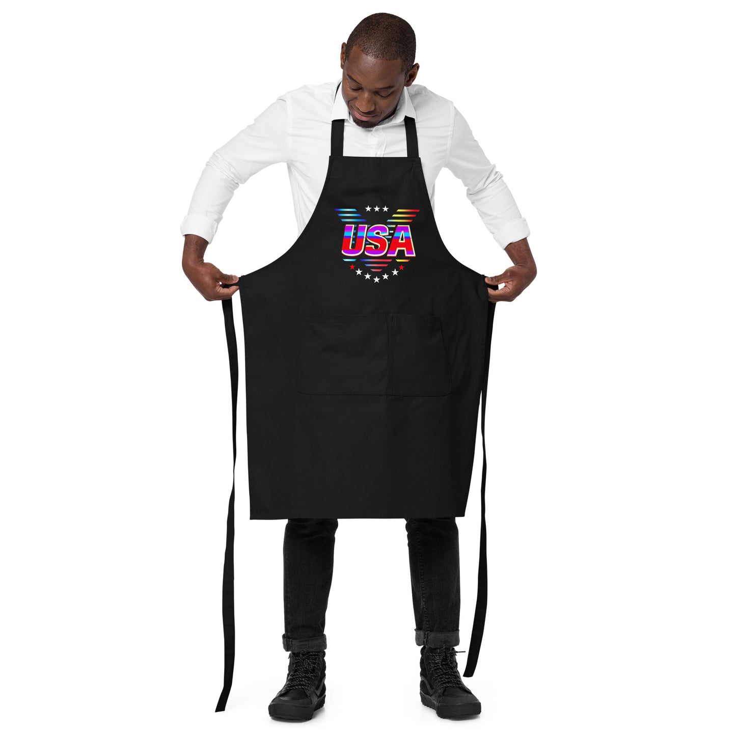 Retro USA Veteran Stars - Organic cotton apron