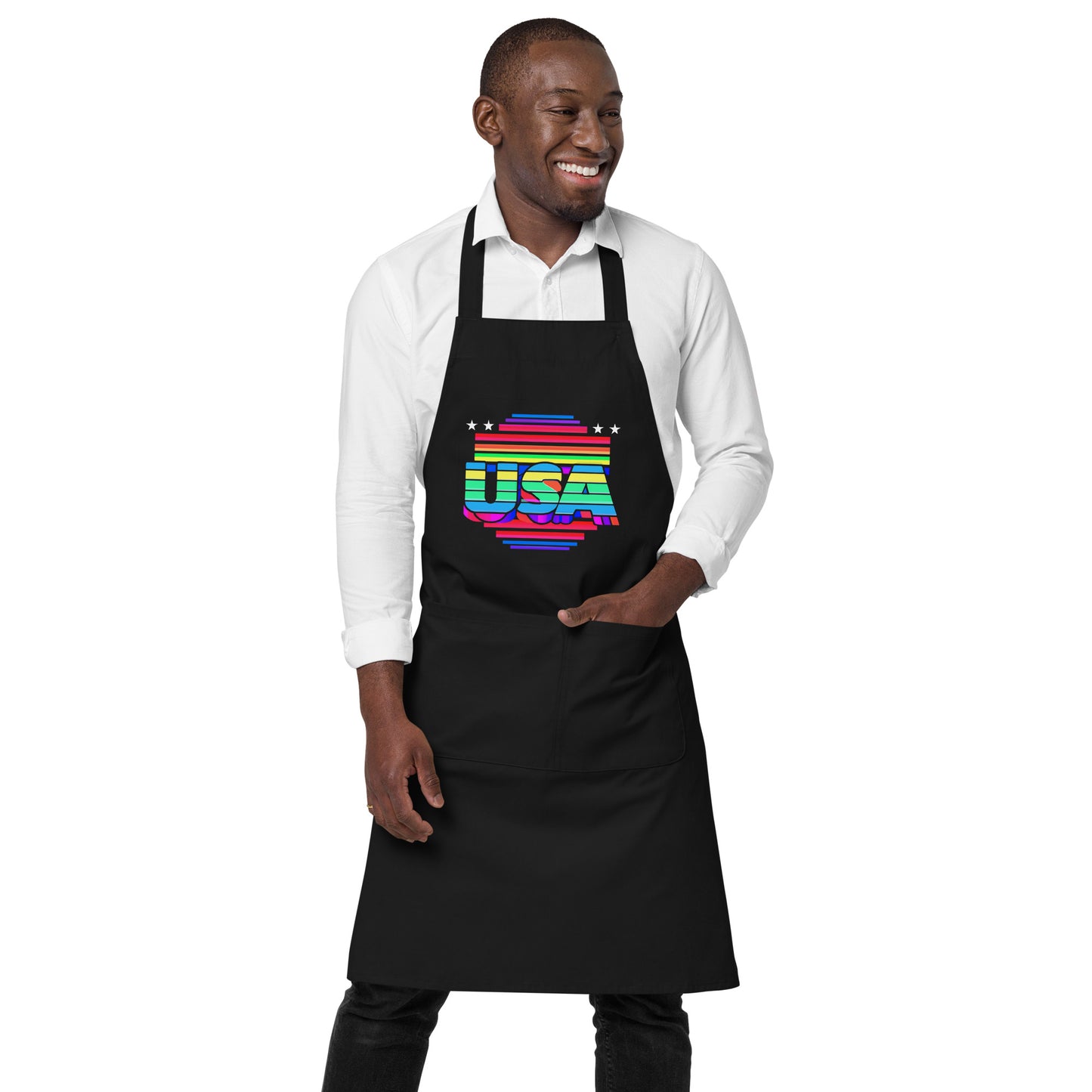 Retro Arcade Style USA - Organic cotton apron