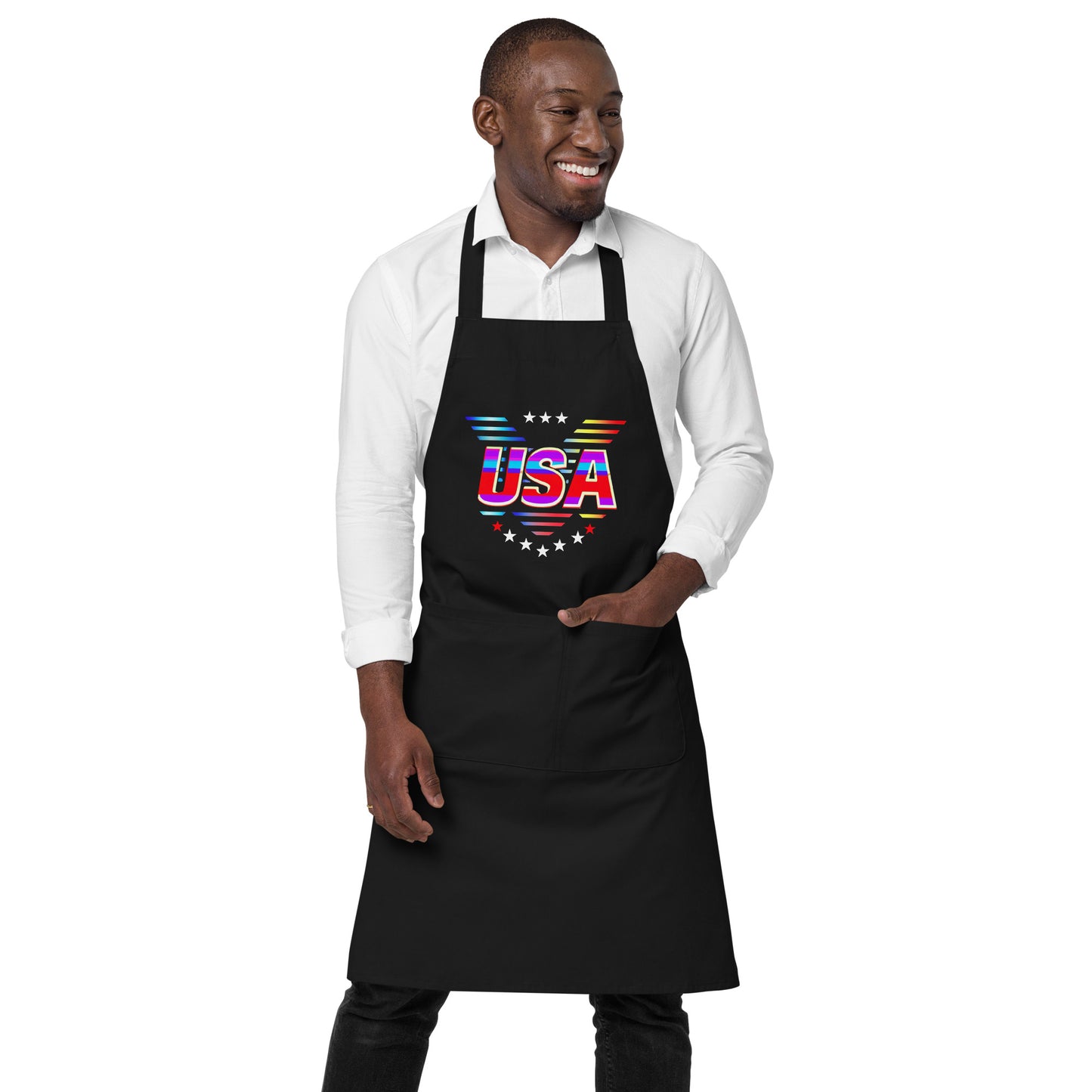 Retro USA Veteran Stars - Organic cotton apron