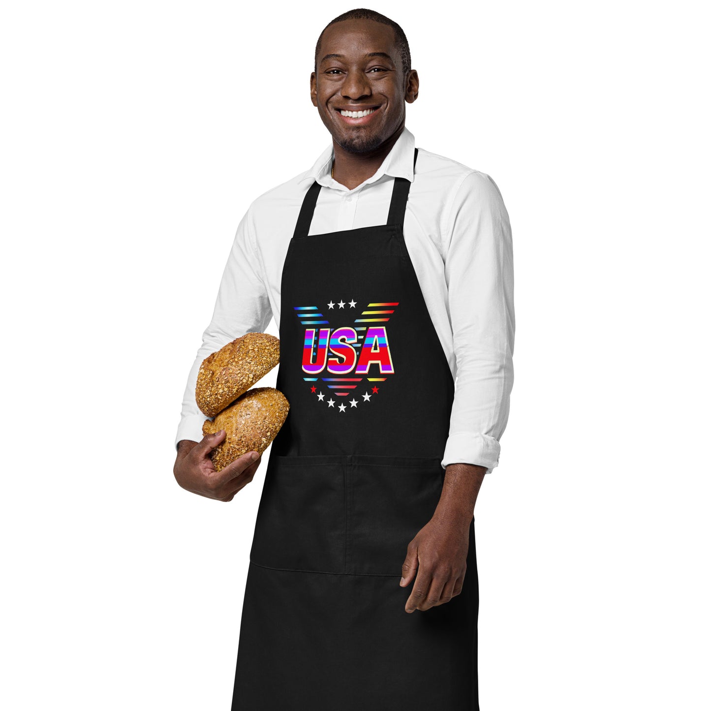 Retro USA Veteran Stars - Organic cotton apron