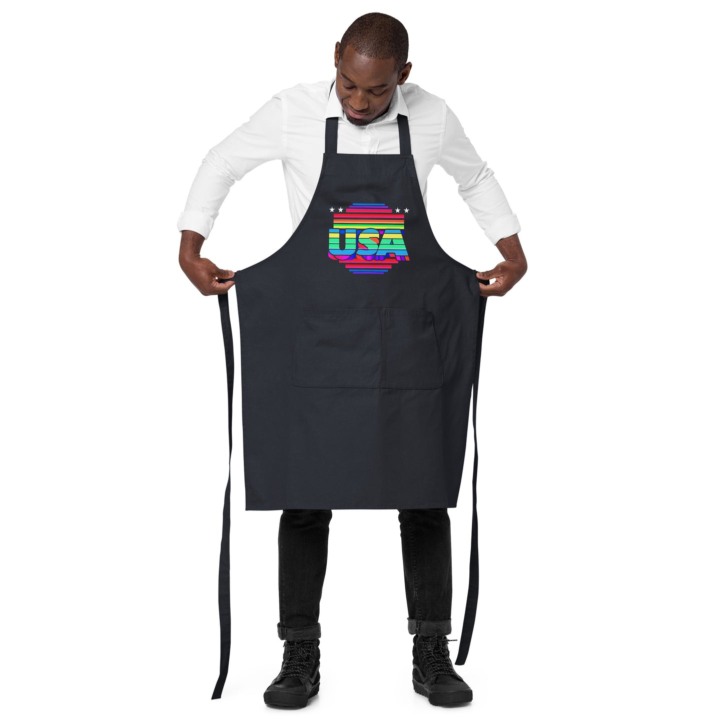 Retro Arcade Style USA - Organic cotton apron