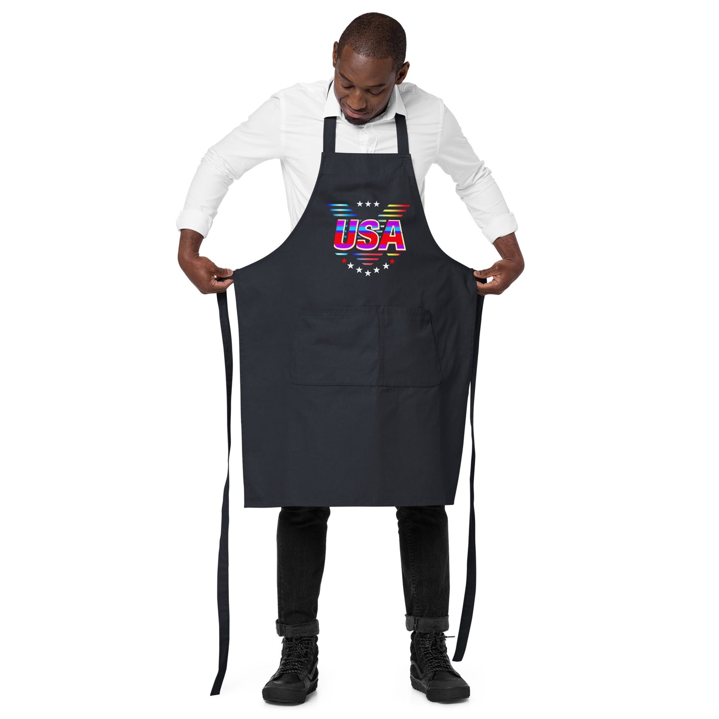 Retro USA Veteran Stars - Organic cotton apron