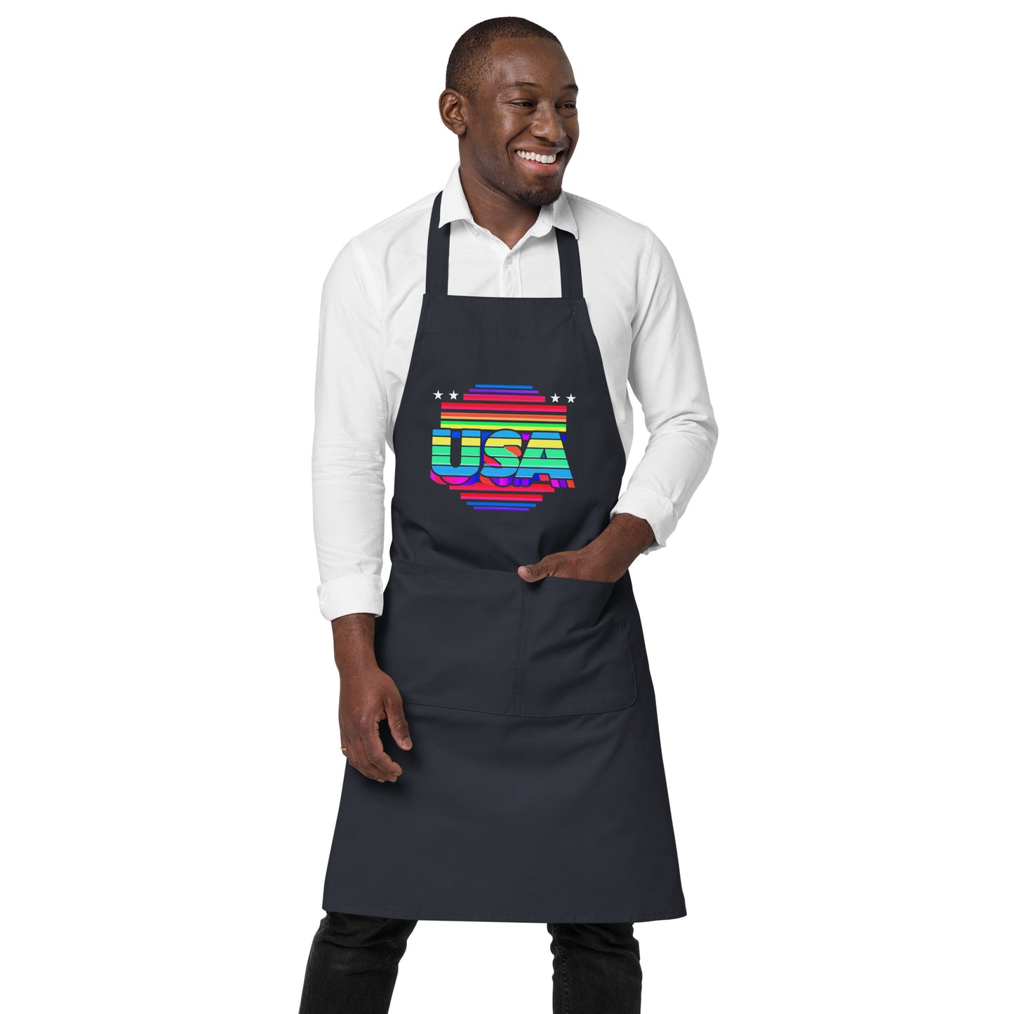 Retro Arcade Style USA - Organic cotton apron