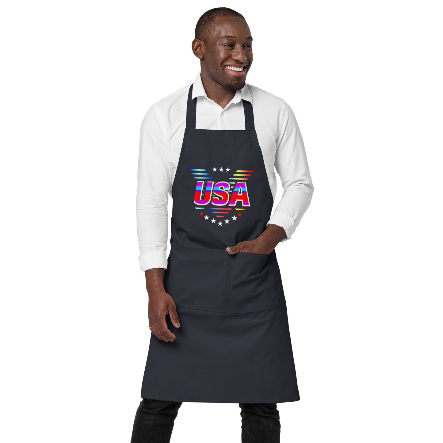 Retro USA Veteran Stars - Organic cotton apron