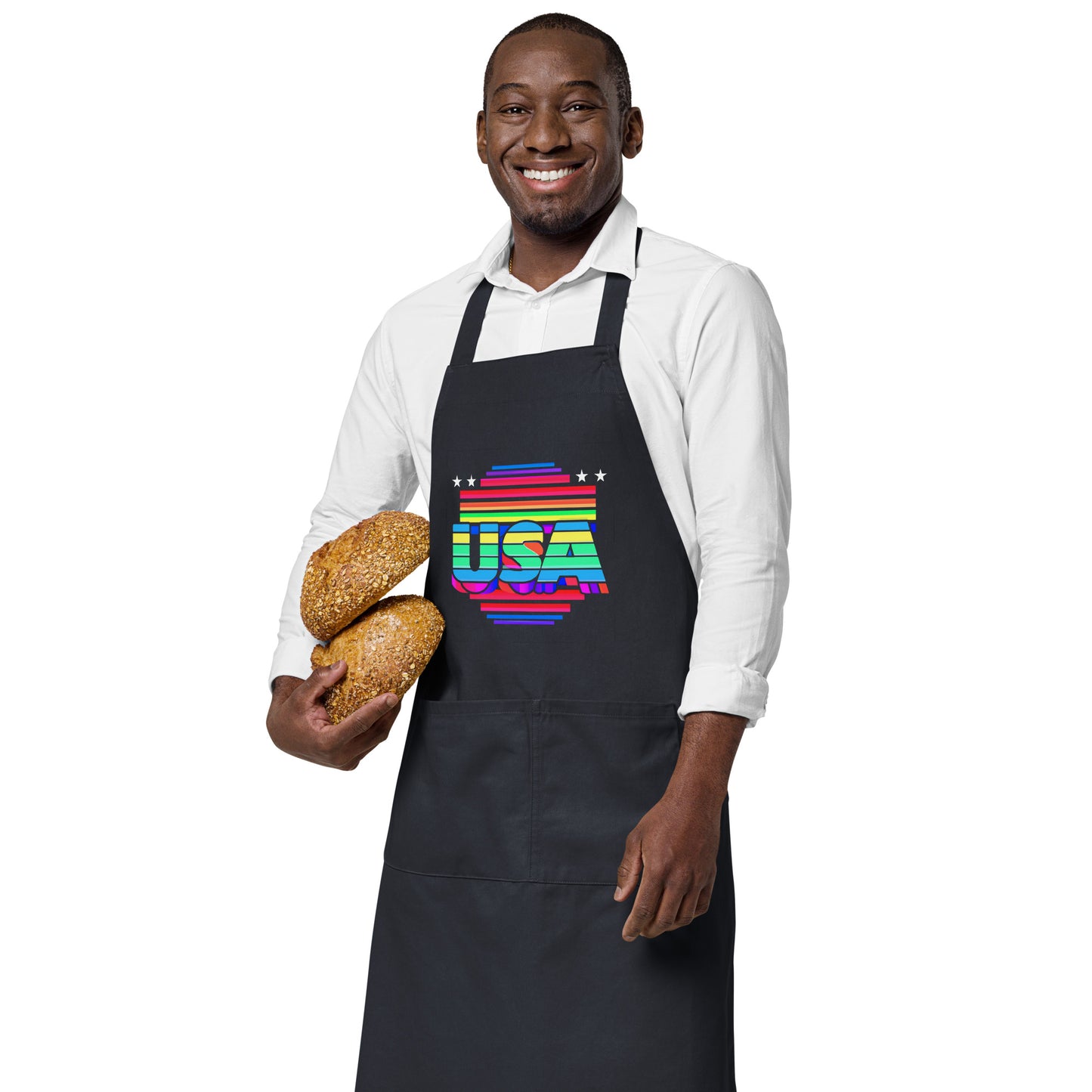 Retro Arcade Style USA - Organic cotton apron