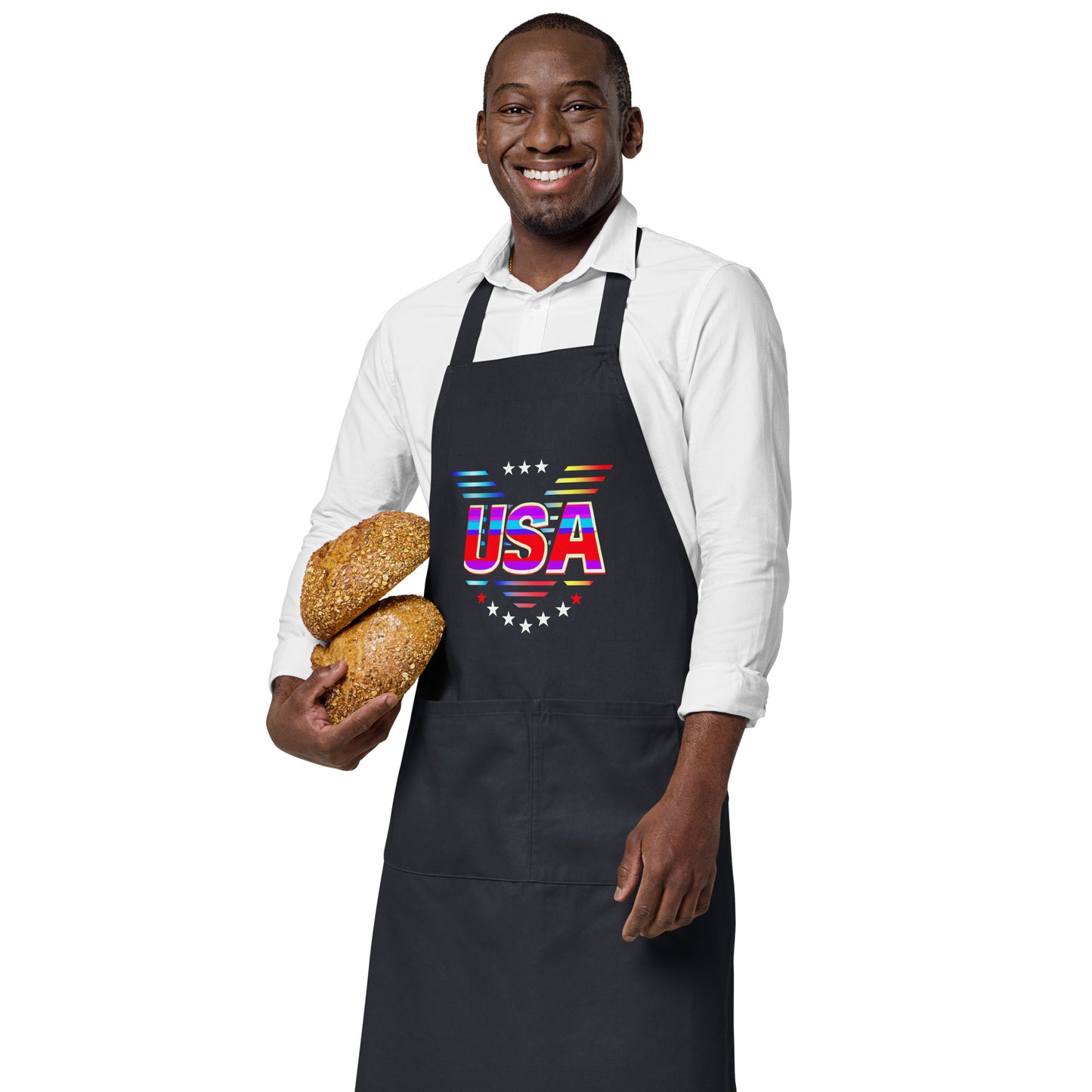 Retro USA Veteran Stars - Organic cotton apron