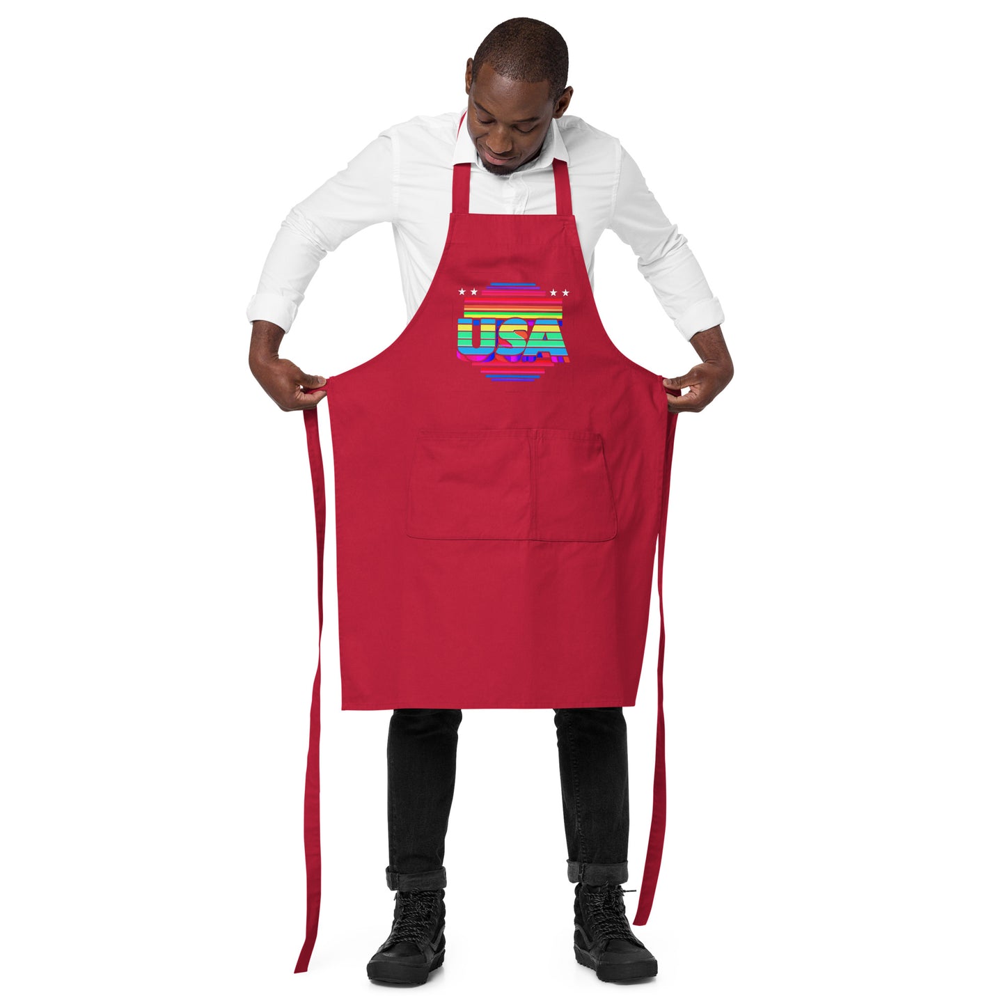 Retro Arcade Style USA - Organic cotton apron