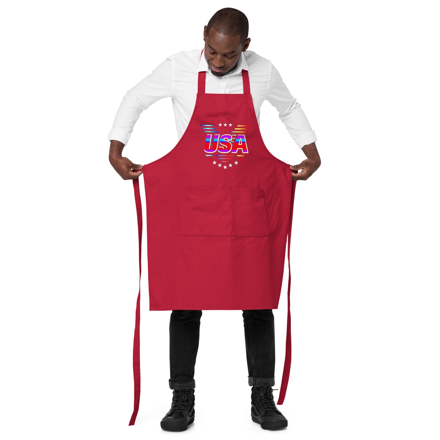 Retro USA Veteran Stars - Organic cotton apron