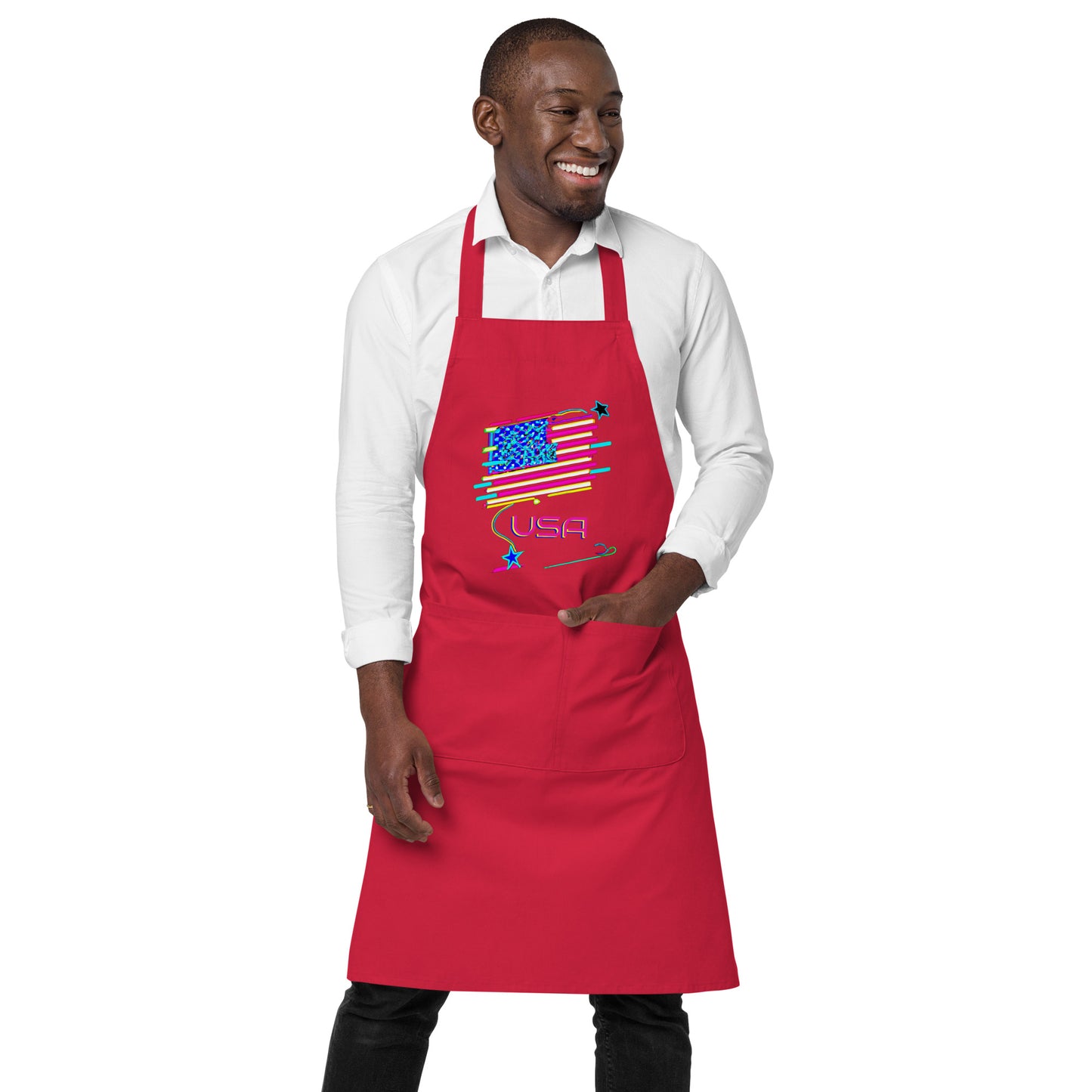 Retro USA Flag - Organic cotton apron
