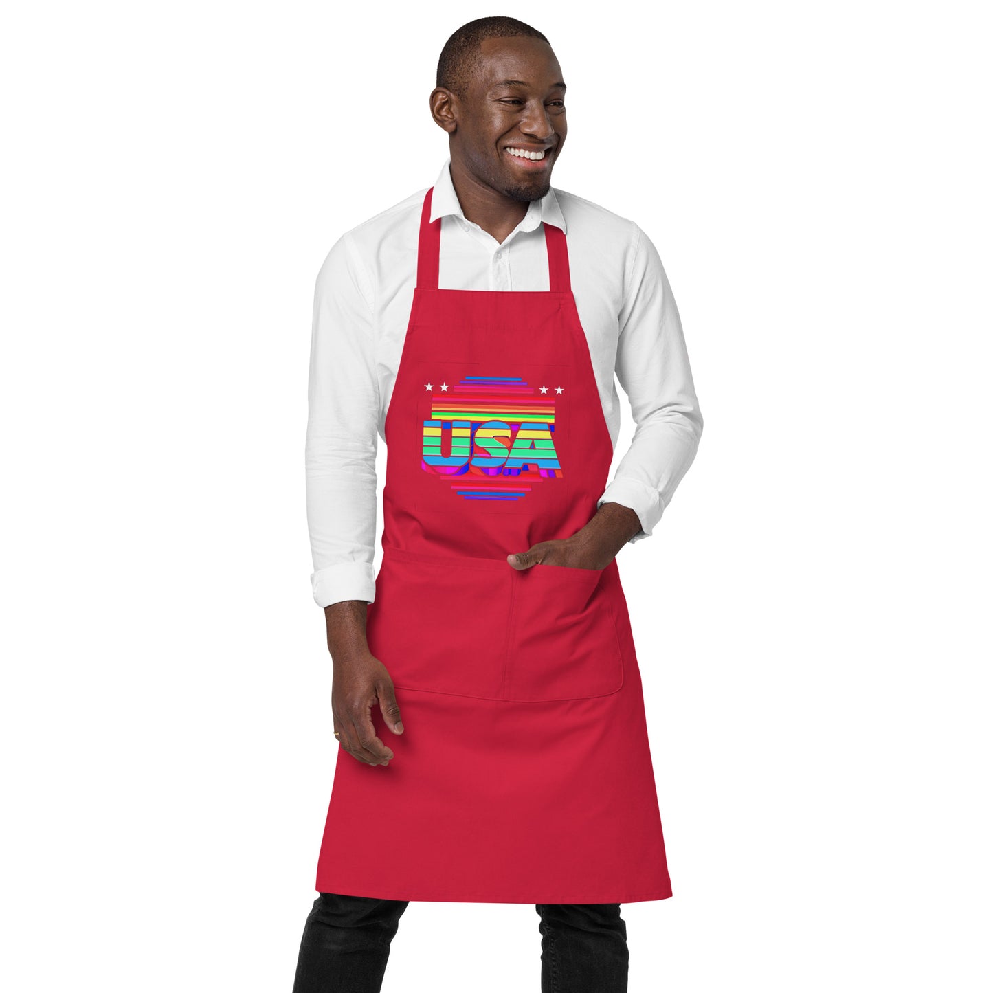 Retro Arcade Style USA - Organic cotton apron