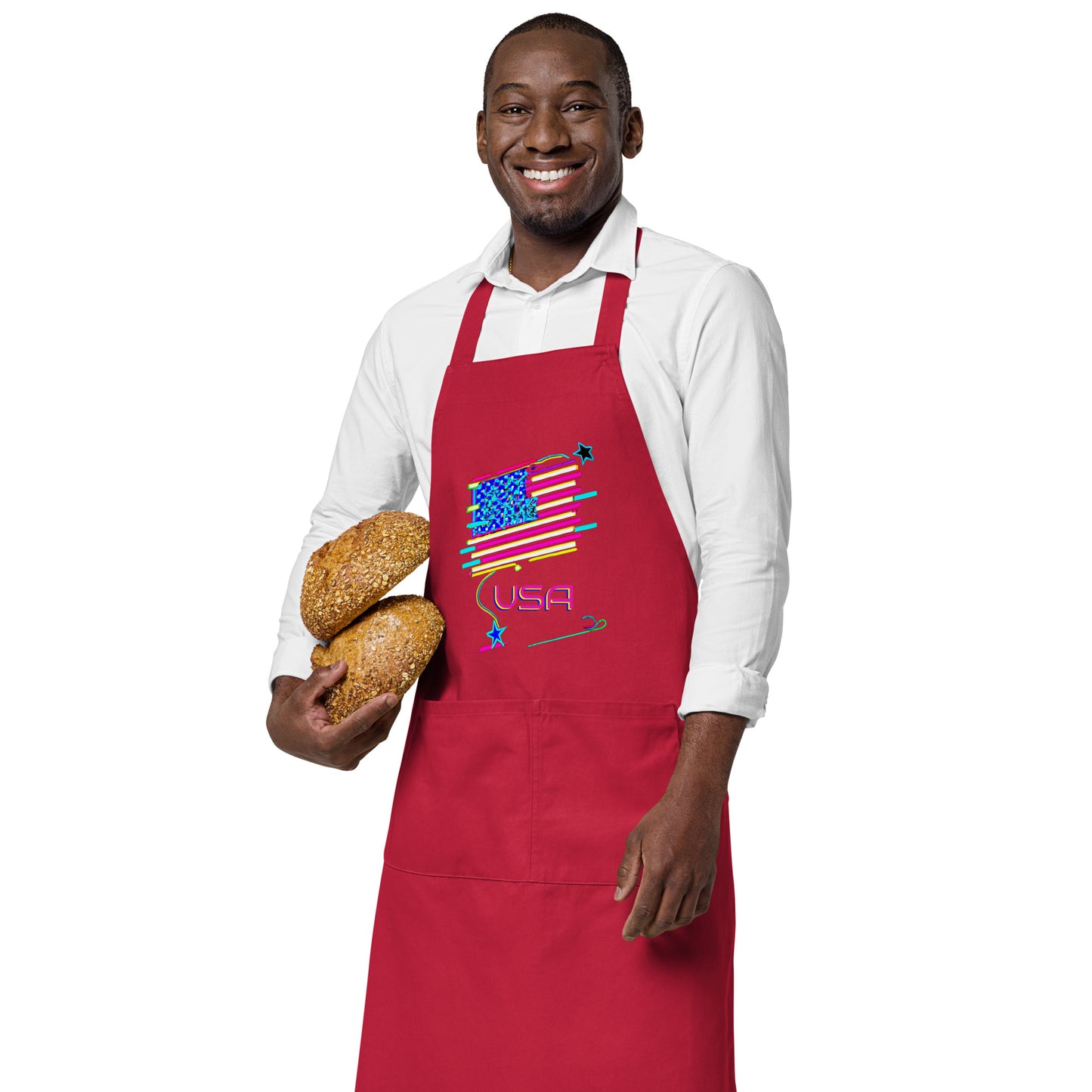 Retro USA Flag - Organic cotton apron