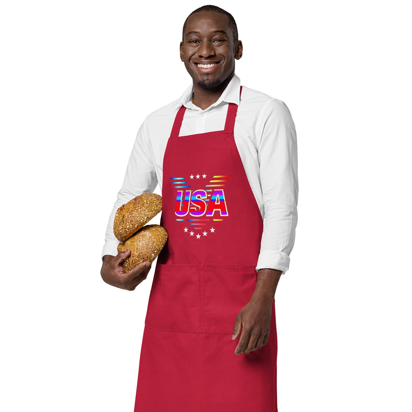 Retro USA Veteran Stars - Organic cotton apron