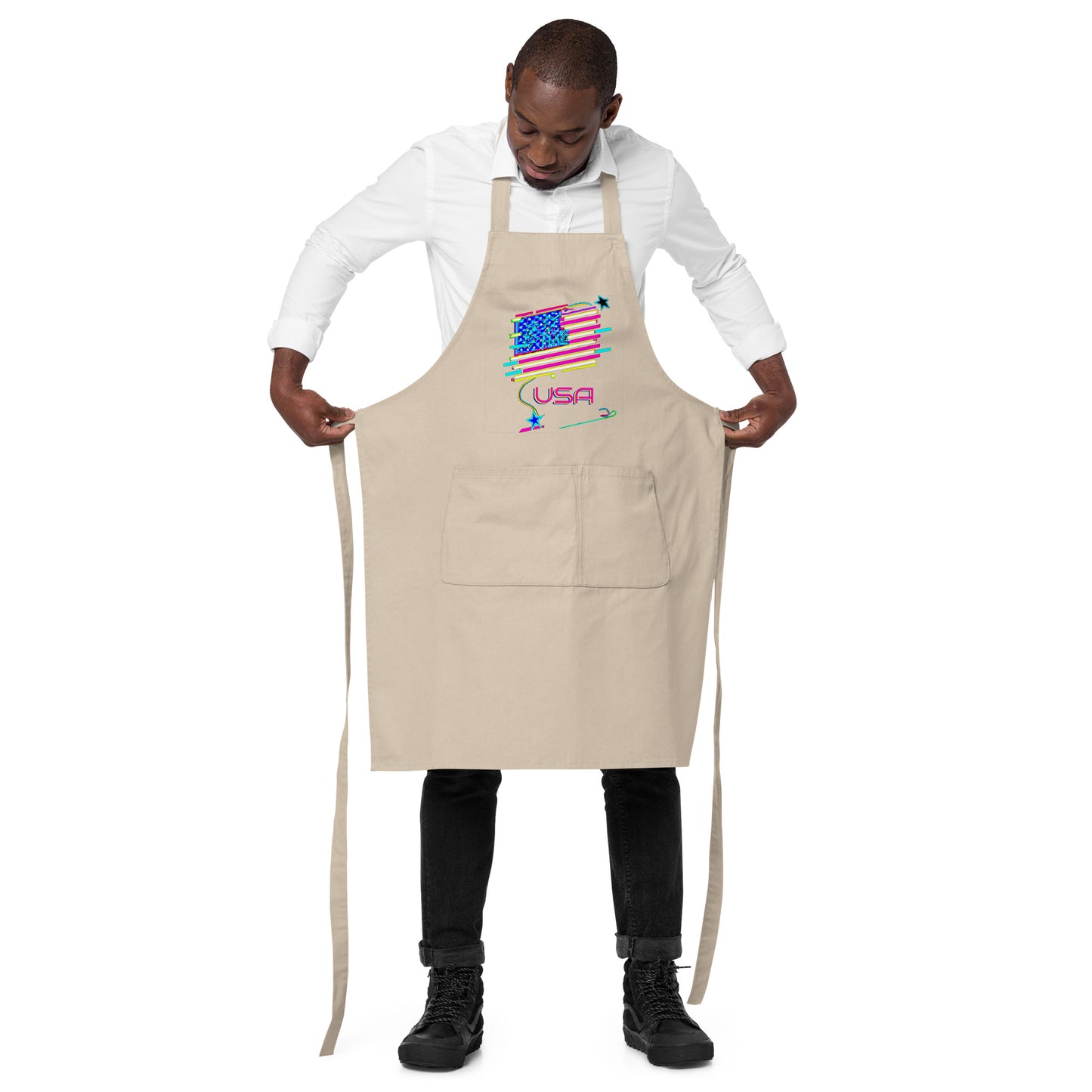 Retro USA Flag - Organic cotton apron
