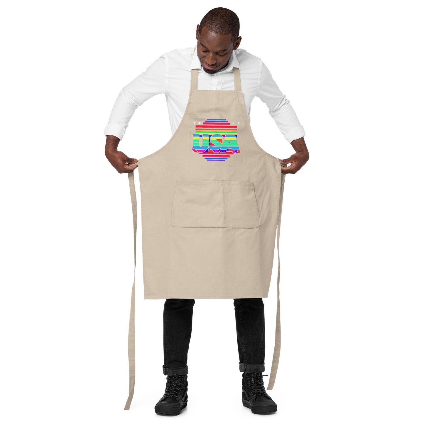 Retro Arcade Style USA - Organic cotton apron