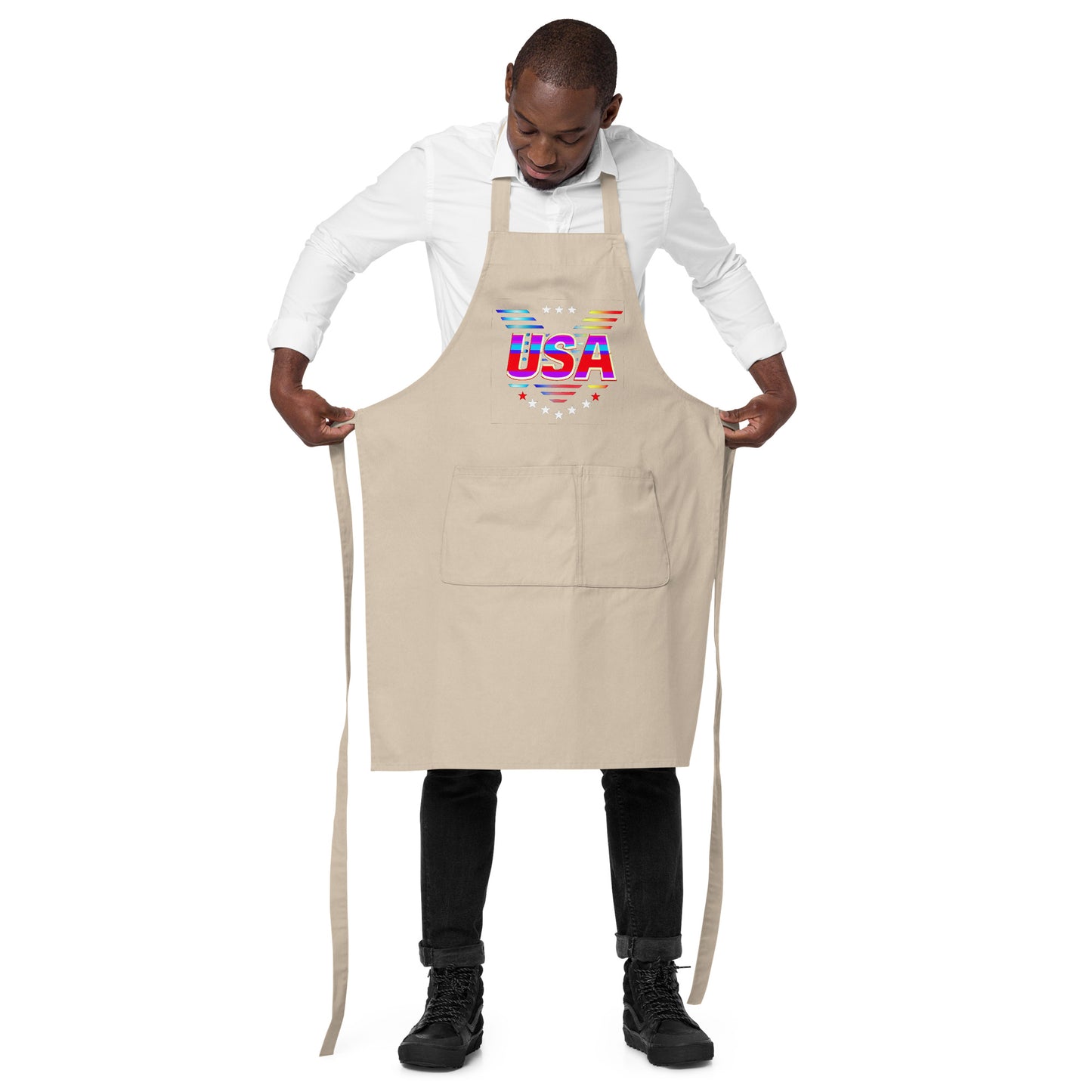 Retro USA Veteran Stars - Organic cotton apron