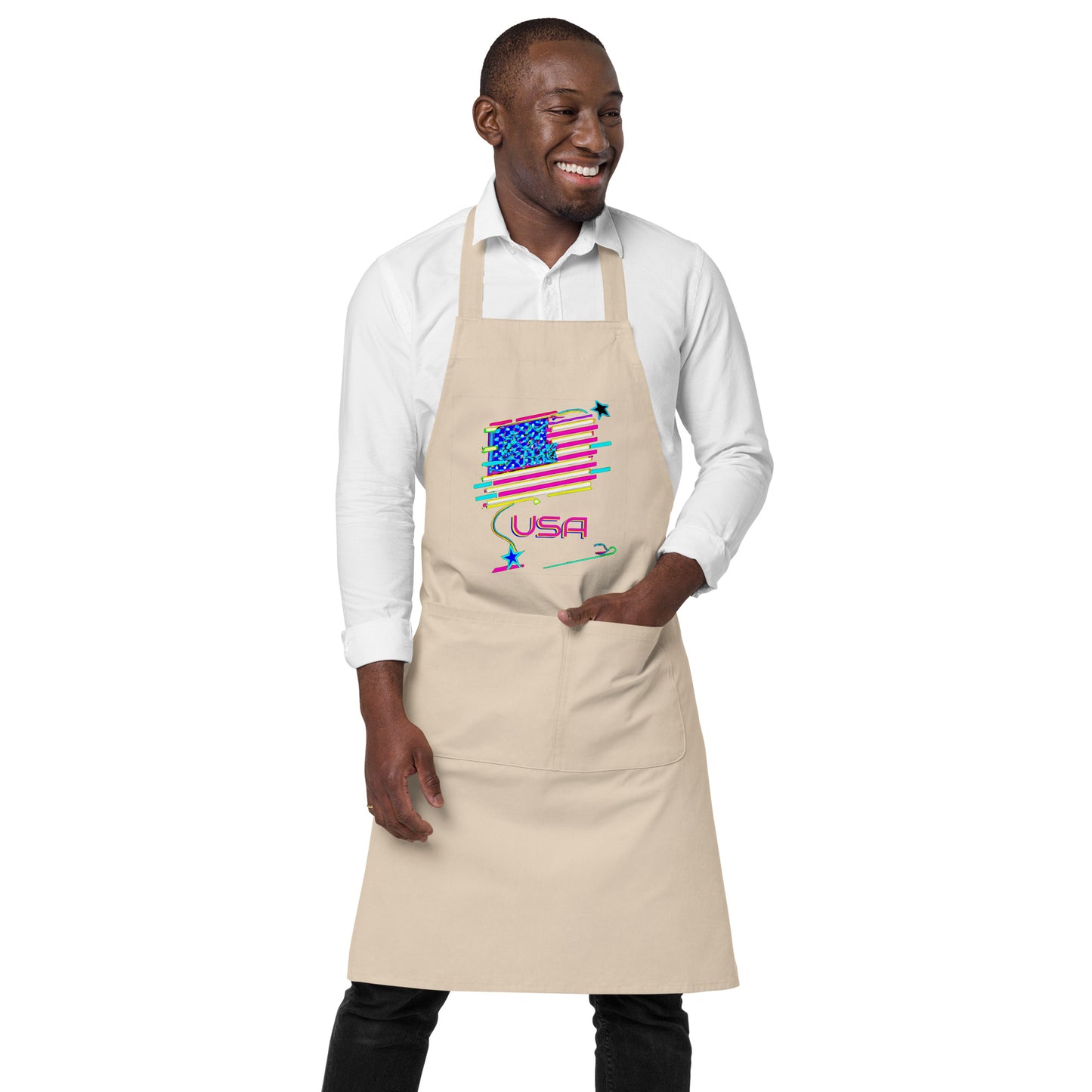 Retro USA Flag - Organic cotton apron