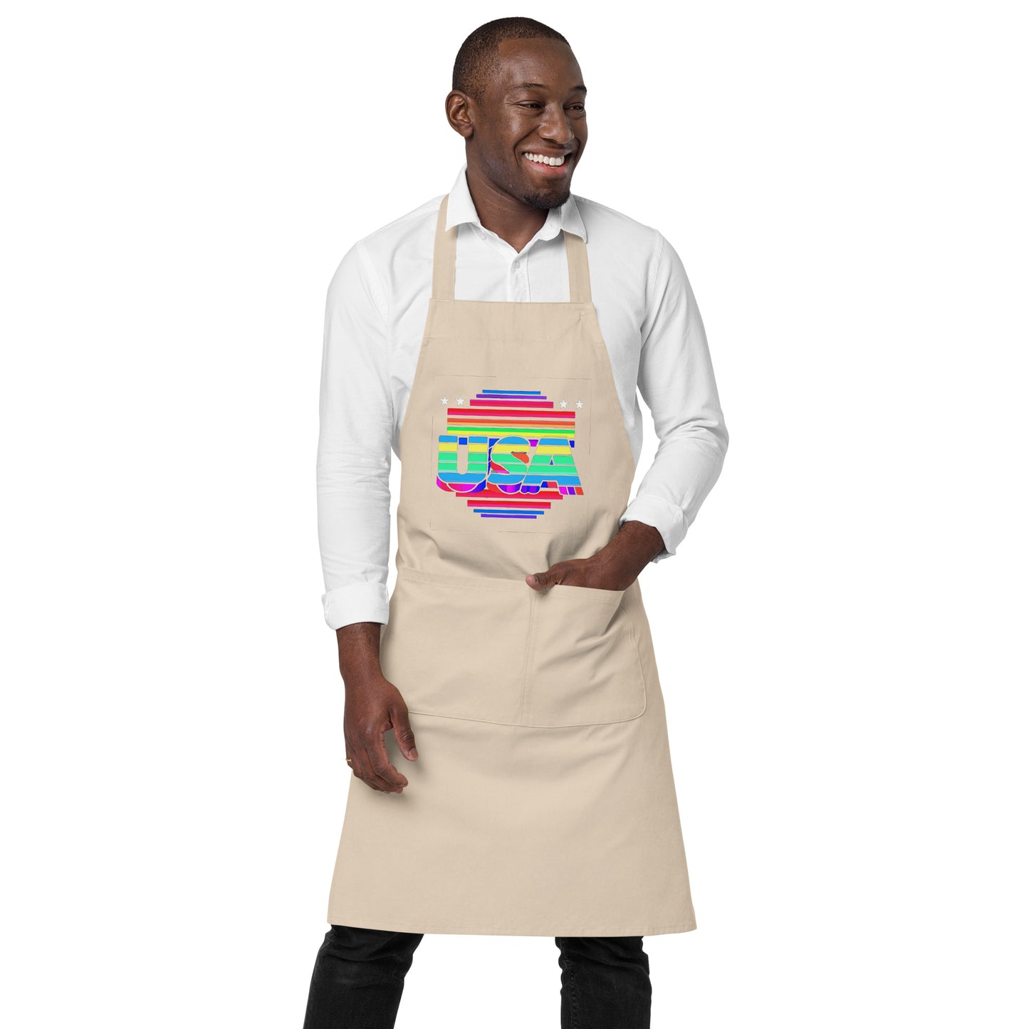 Retro Arcade Style USA - Organic cotton apron