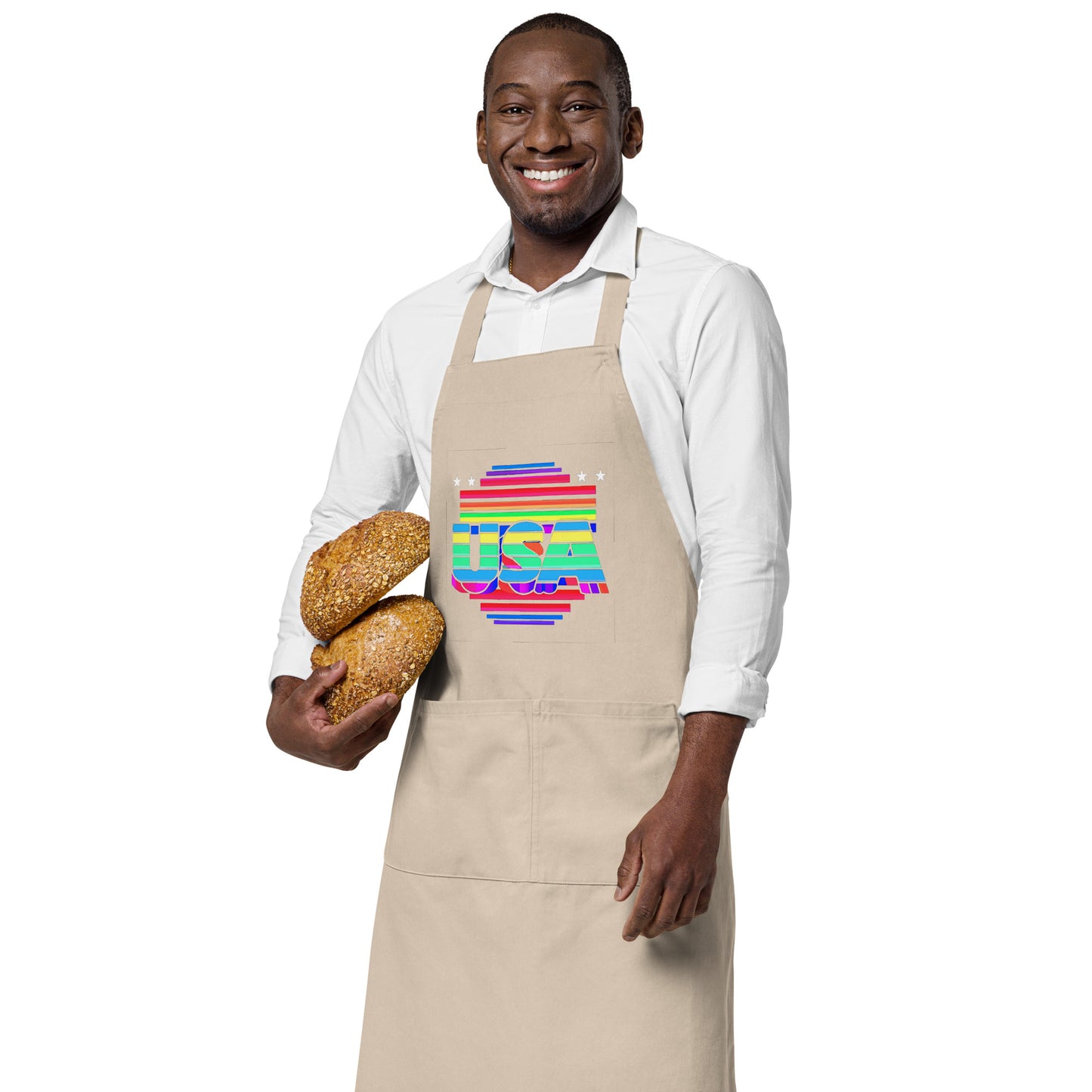 Retro Arcade Style USA - Organic cotton apron