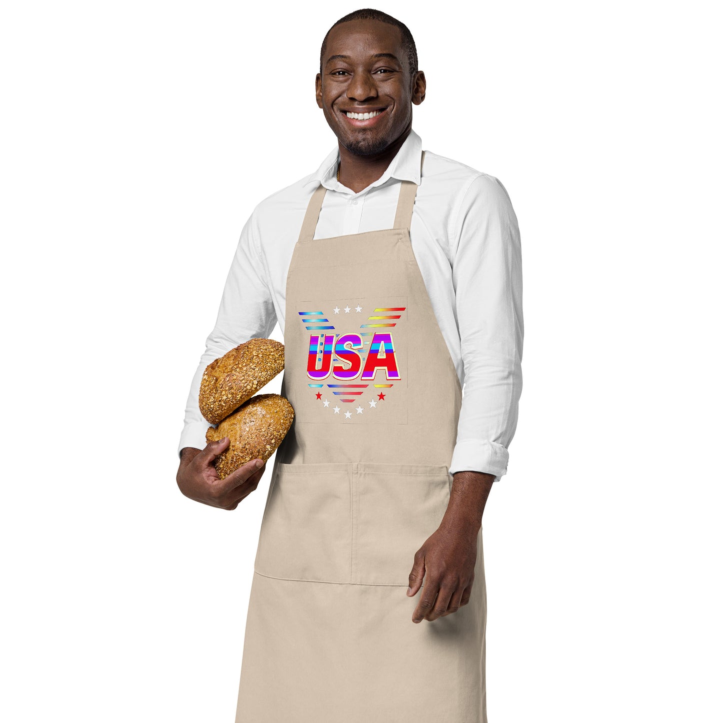 Retro USA Veteran Stars - Organic cotton apron