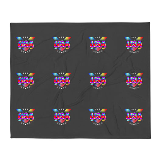 Retro USA Veteran Stars - Throw Blanket