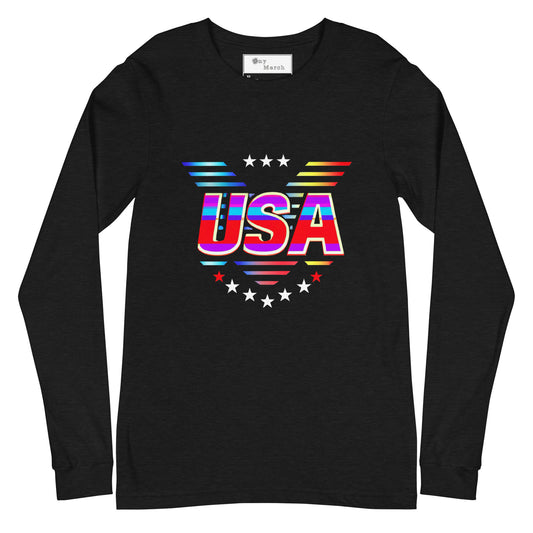 Retro USA Veteran Stars - Unisex Long Sleeve Tee